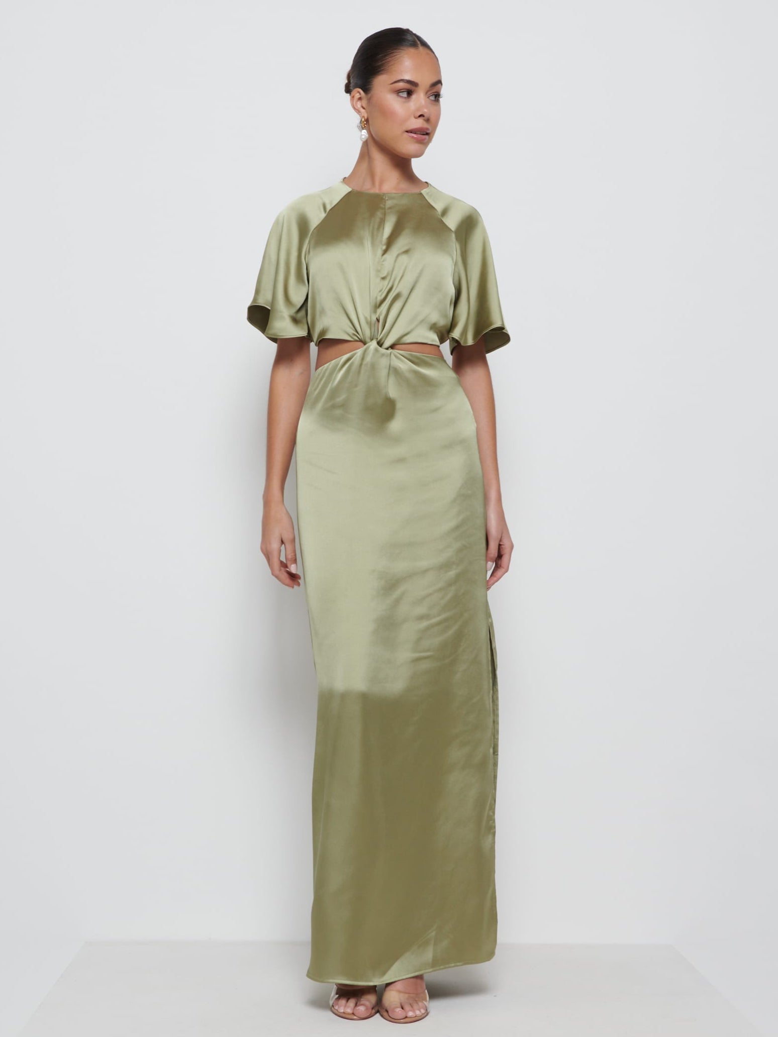 Zara Twist Knot Bridesmaid Dress - Olive