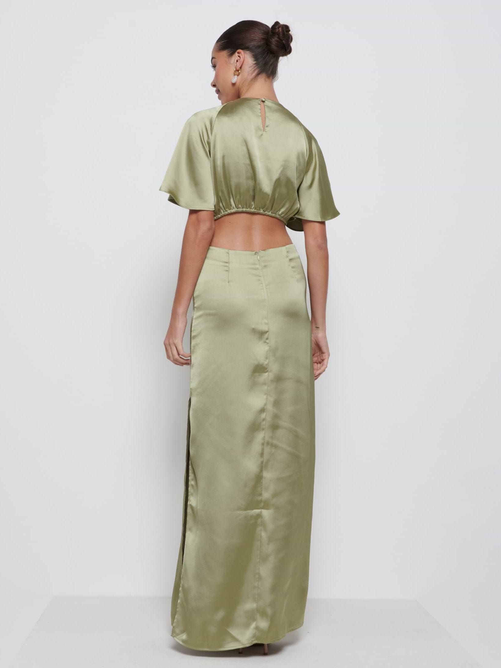 Zara Twist Knot Bridesmaid Dress - Olive