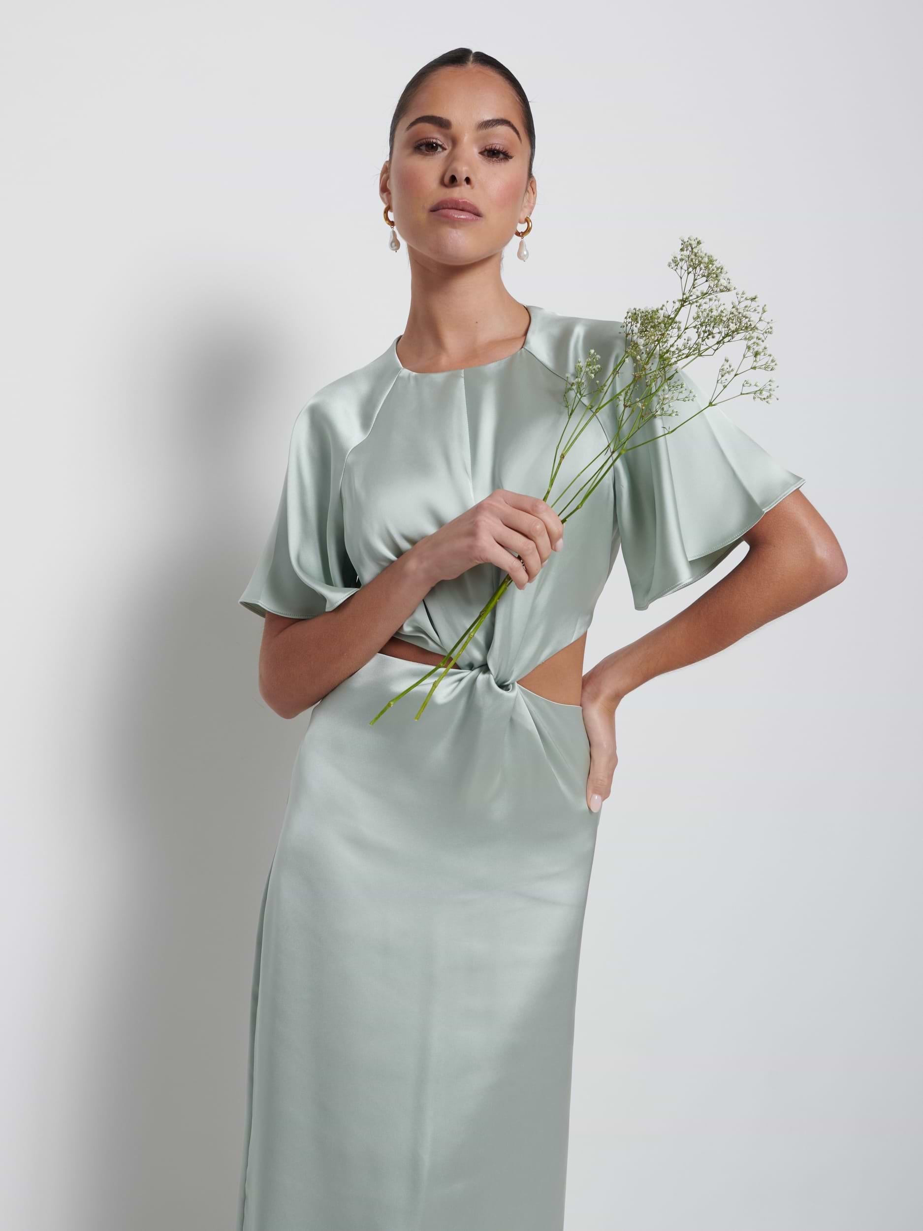 Zara Twist Knot Bridesmaid Dress - Sage