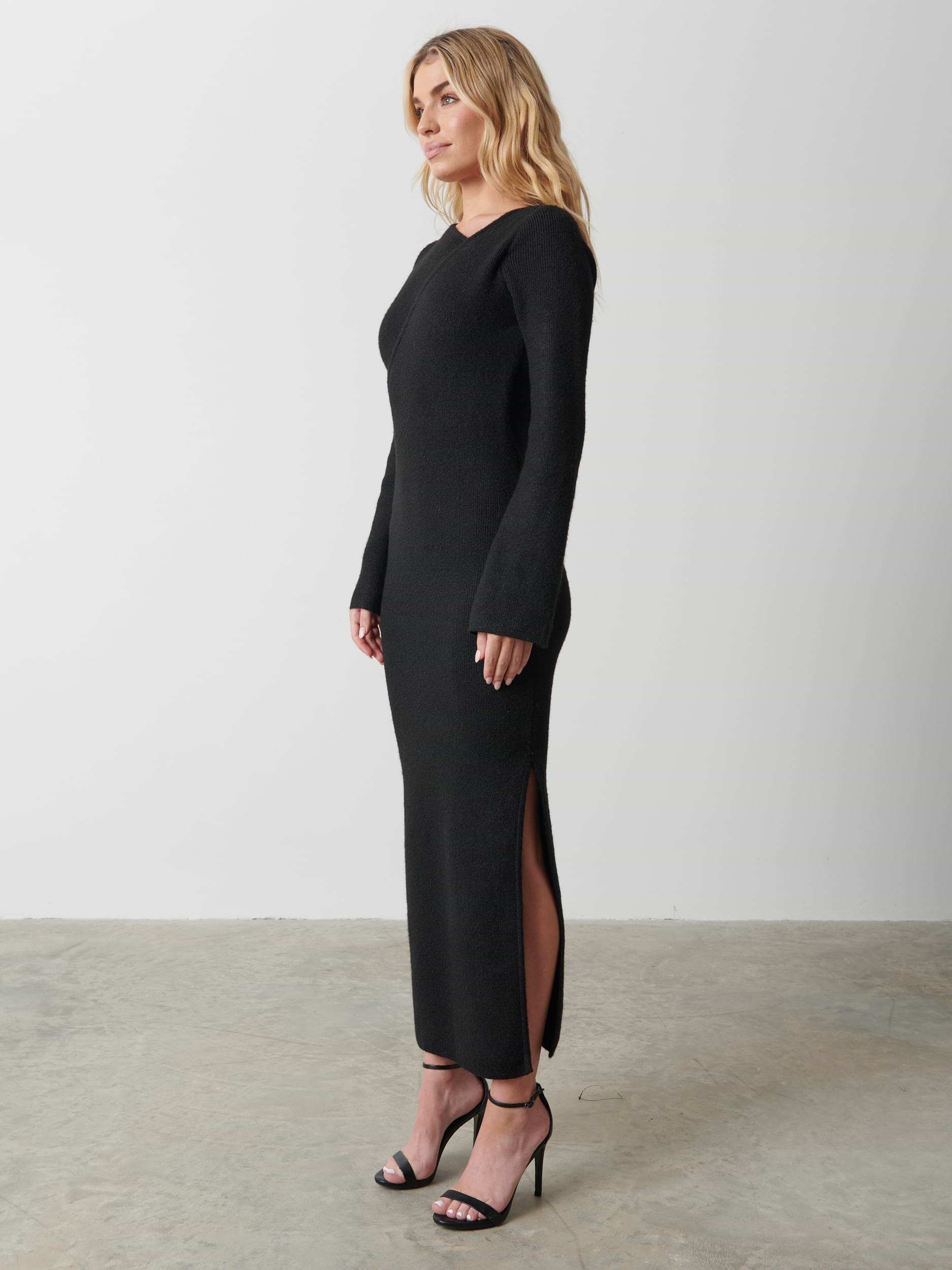 Zariah Knit Midaxi Dress - Black
