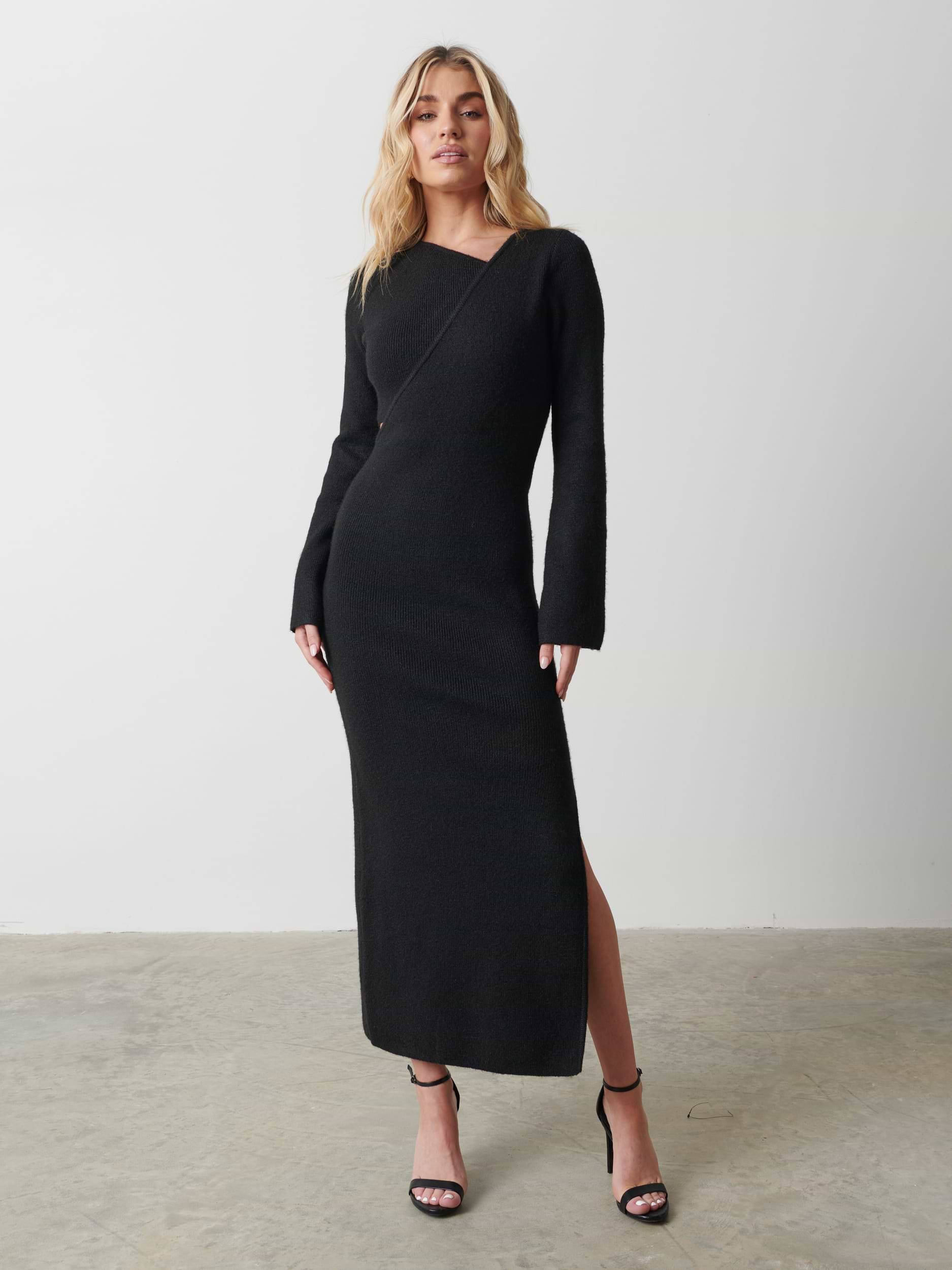 Zariah Knit Midaxi Dress - Black