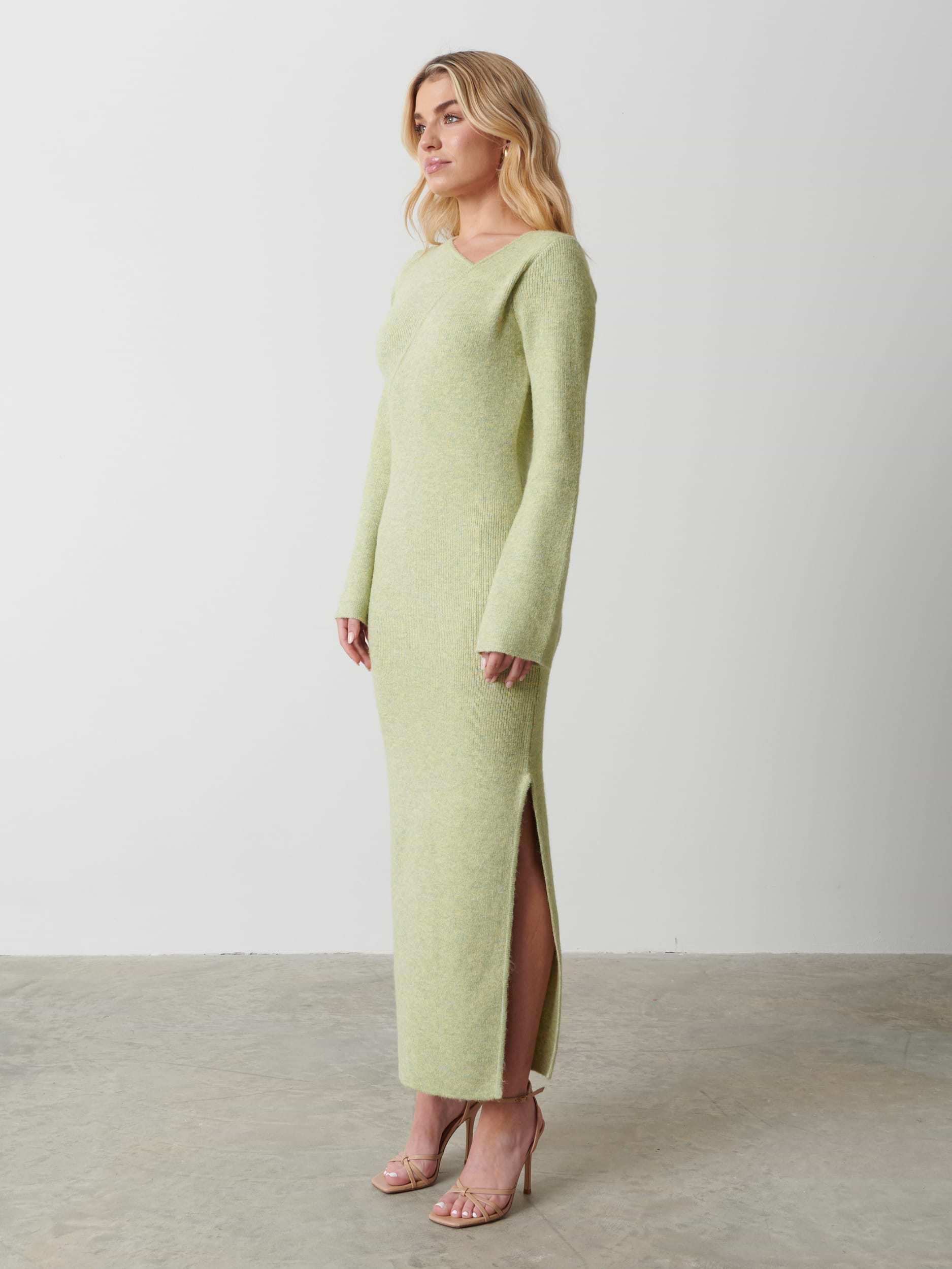 Zariah Space Dye Midaxi Dress - Pistachio
