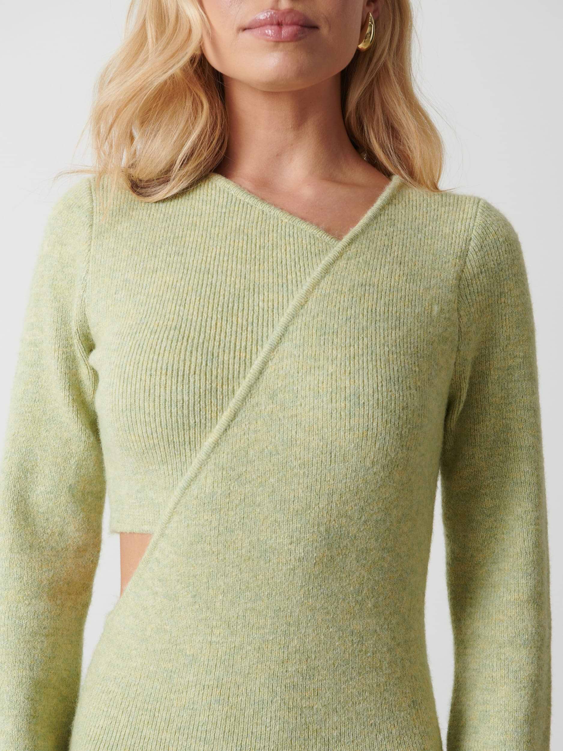 Zariah Space Dye Midaxi Dress - Pistachio