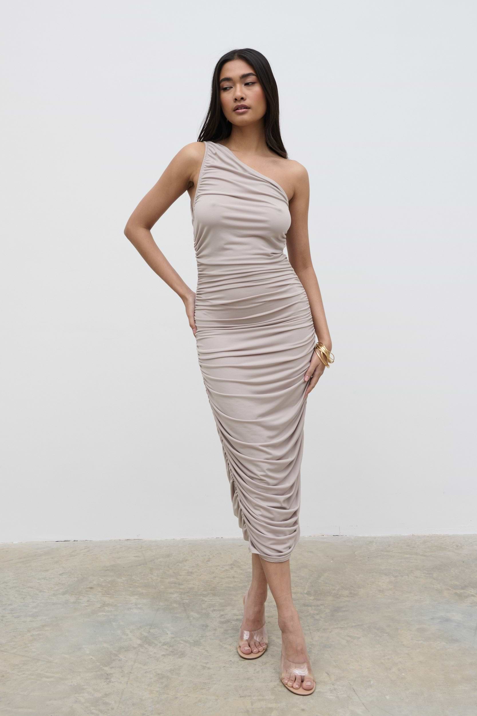 Zephee Jersey Midaxi Dress - Stone