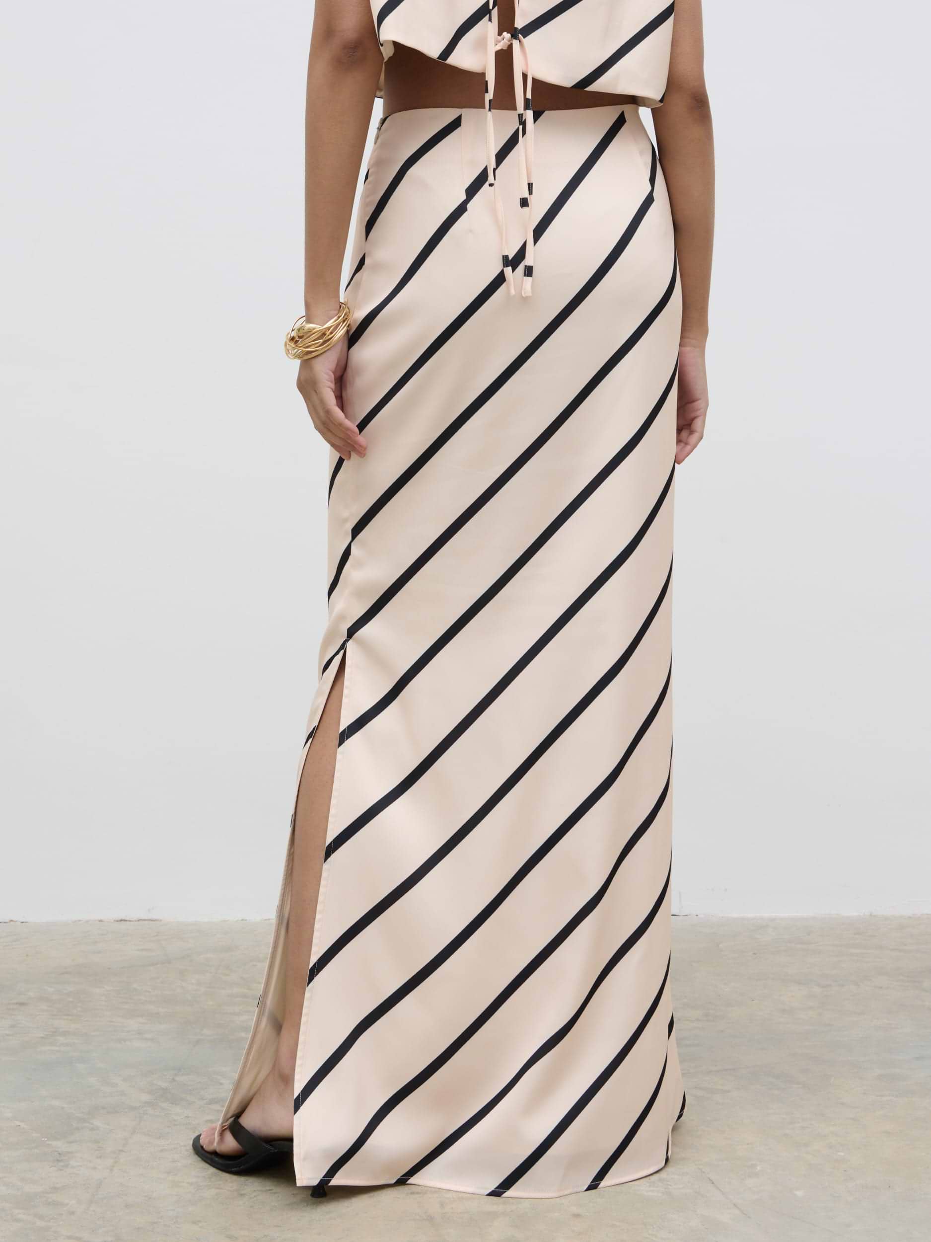 Zuri Maxi Skirt - Asymmetric Stripe