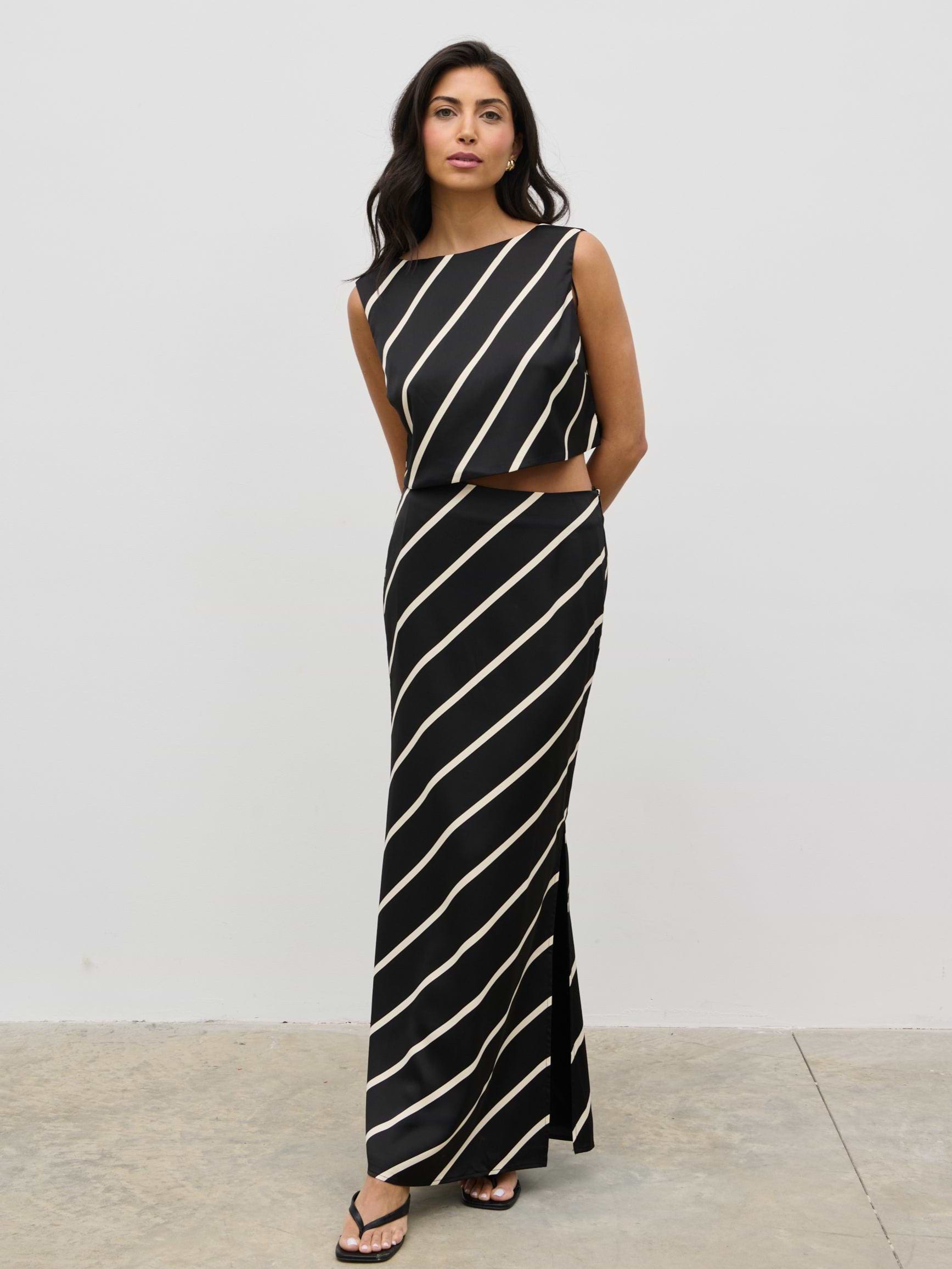 Zuri Tied Striped Top - Asymmetric Stripe