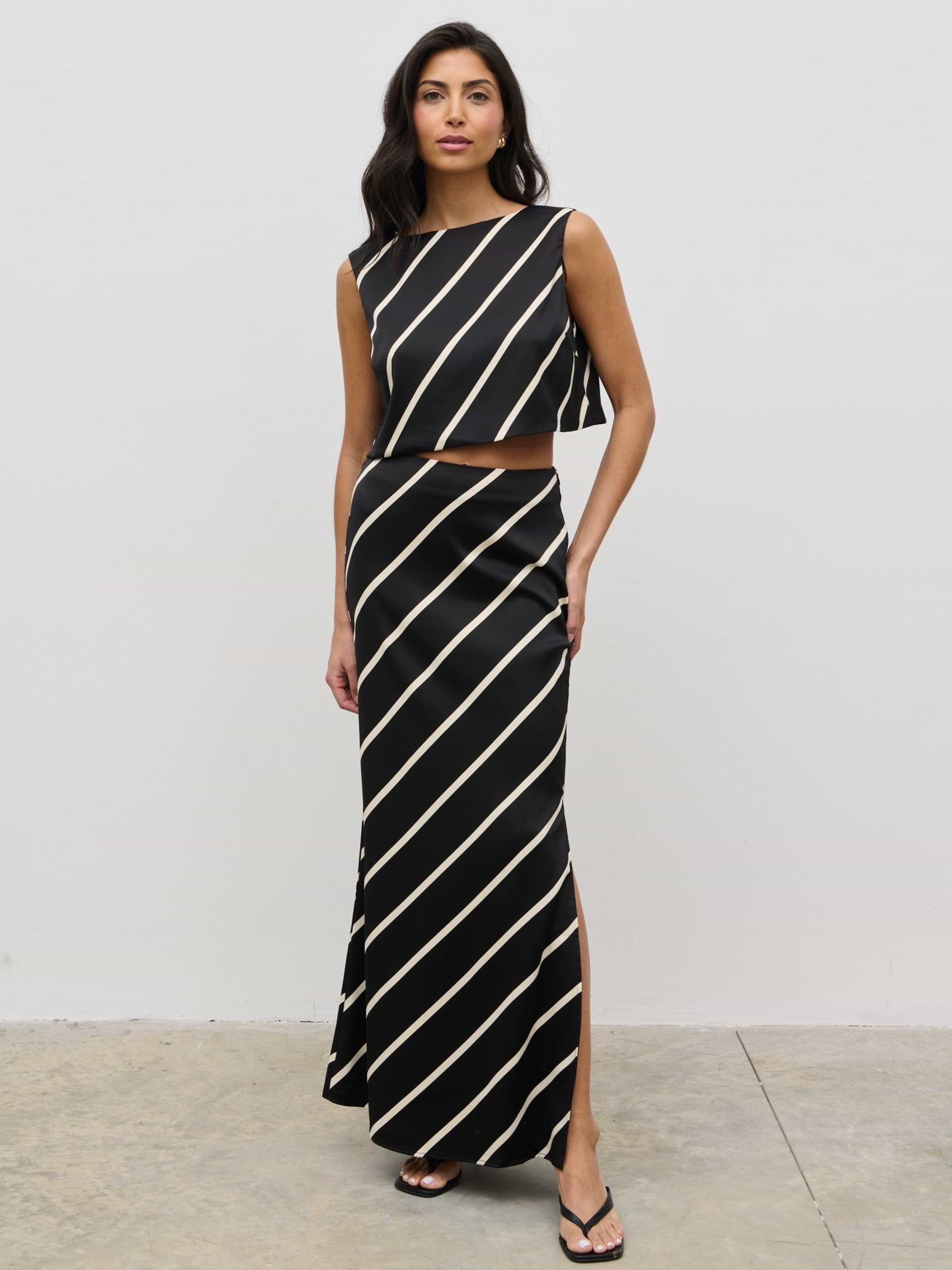 Zuri Tied Striped Top - Asymmetric Stripe