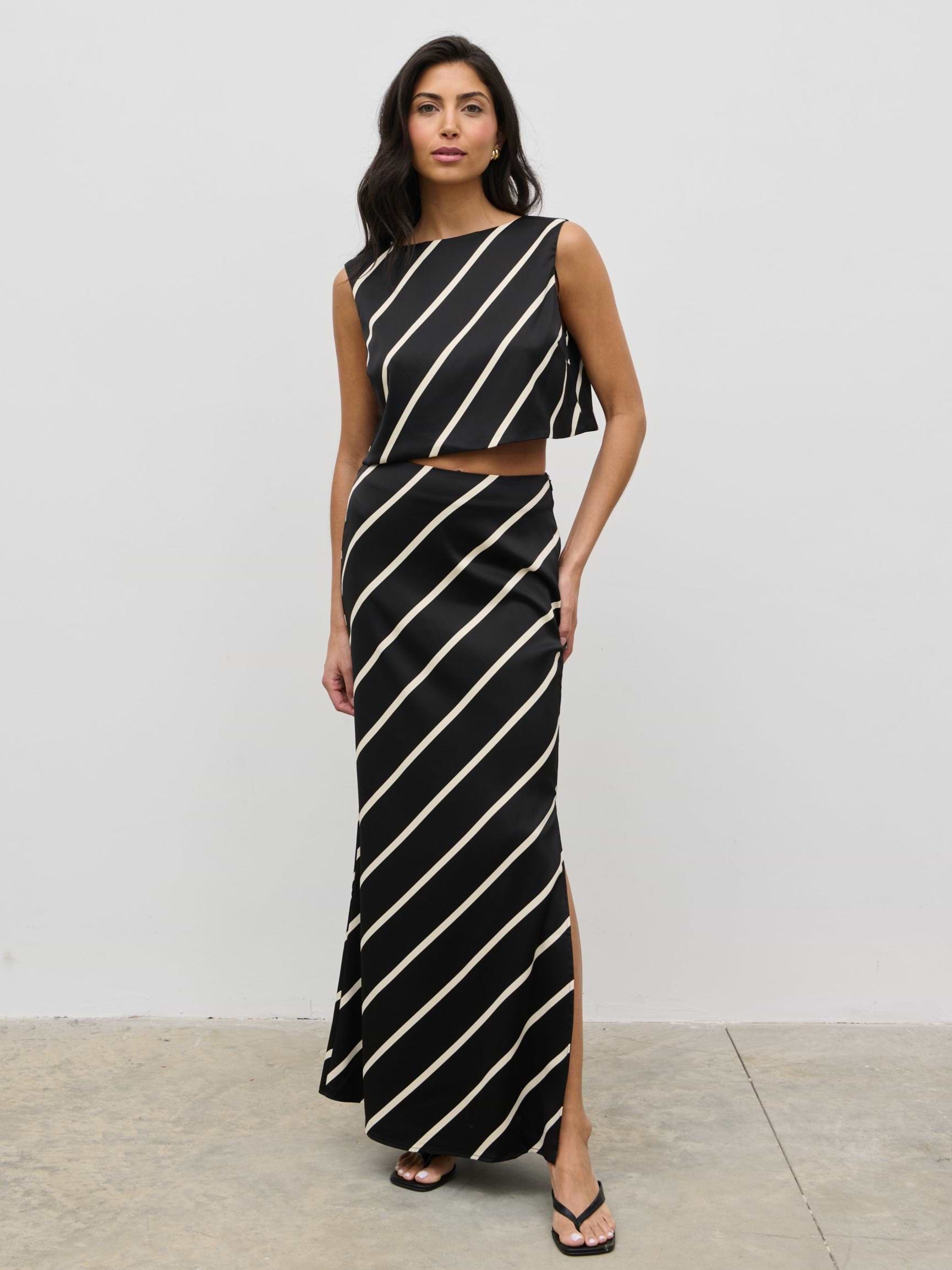 Zuri Maxi Skirt - Asymmetric Stripe