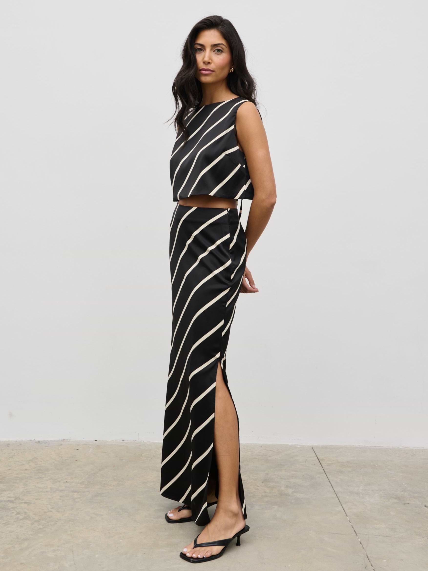 Zuri Tied Striped Top - Asymmetric Stripe