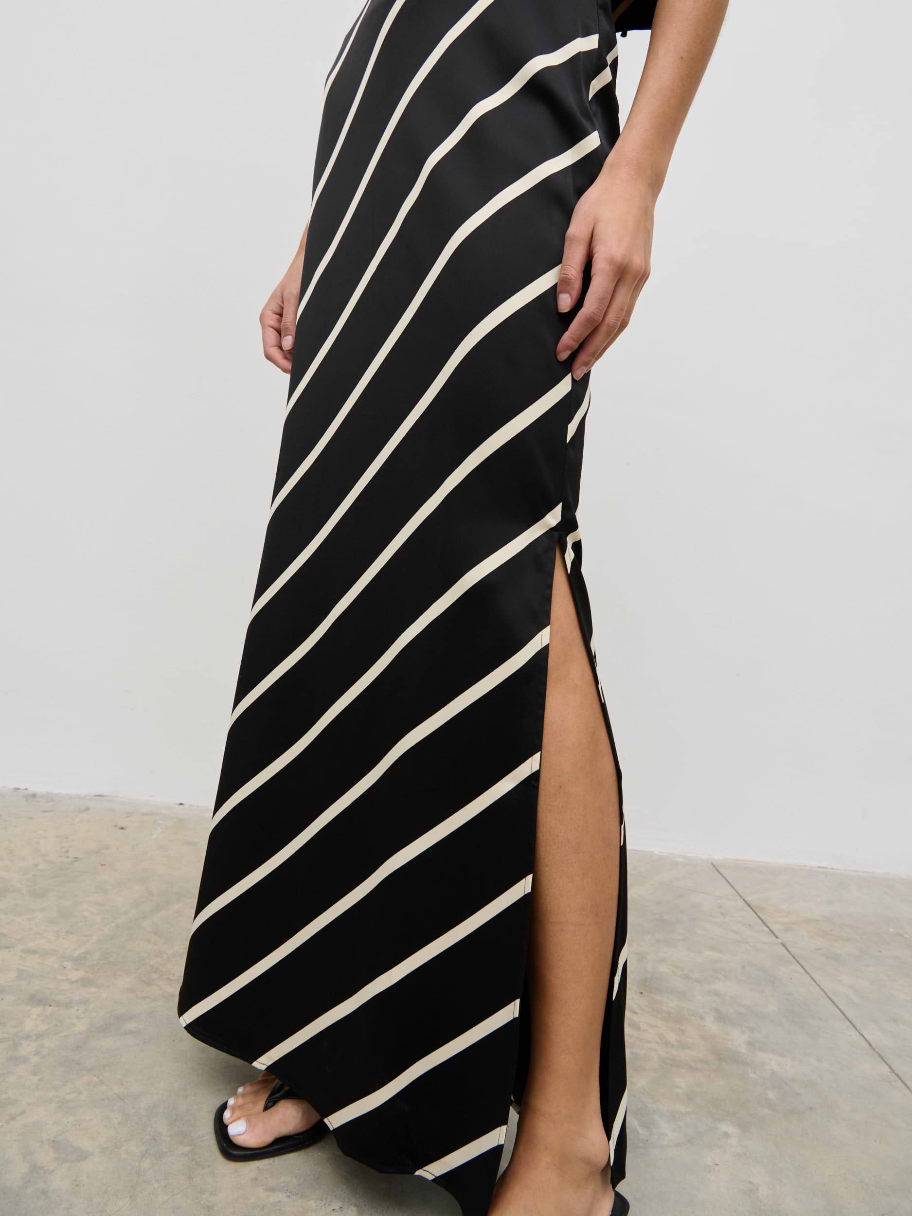 Zuri Maxi Skirt - Asymmetric Stripe