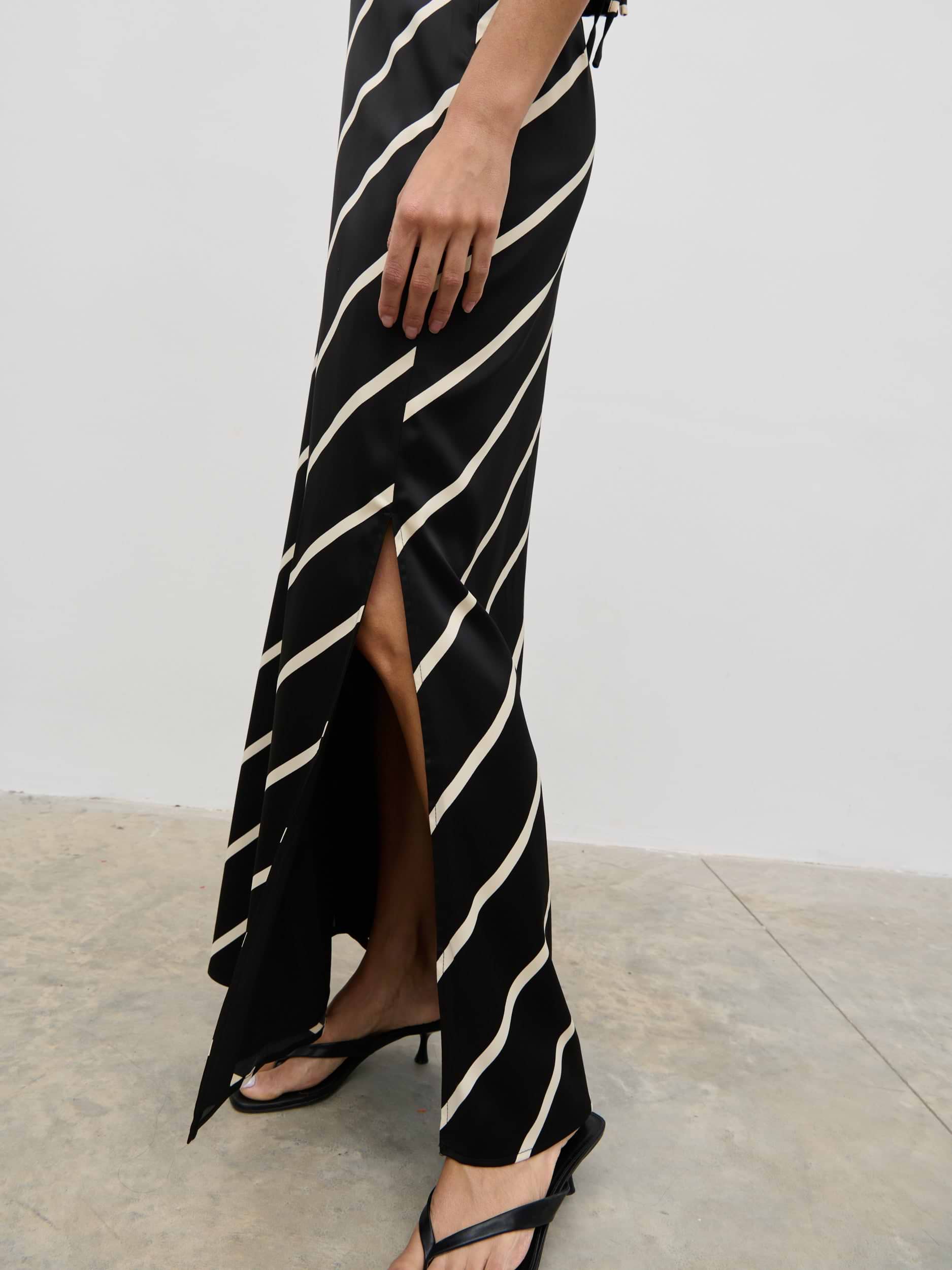Zuri Maxi Skirt - Asymmetric Stripe