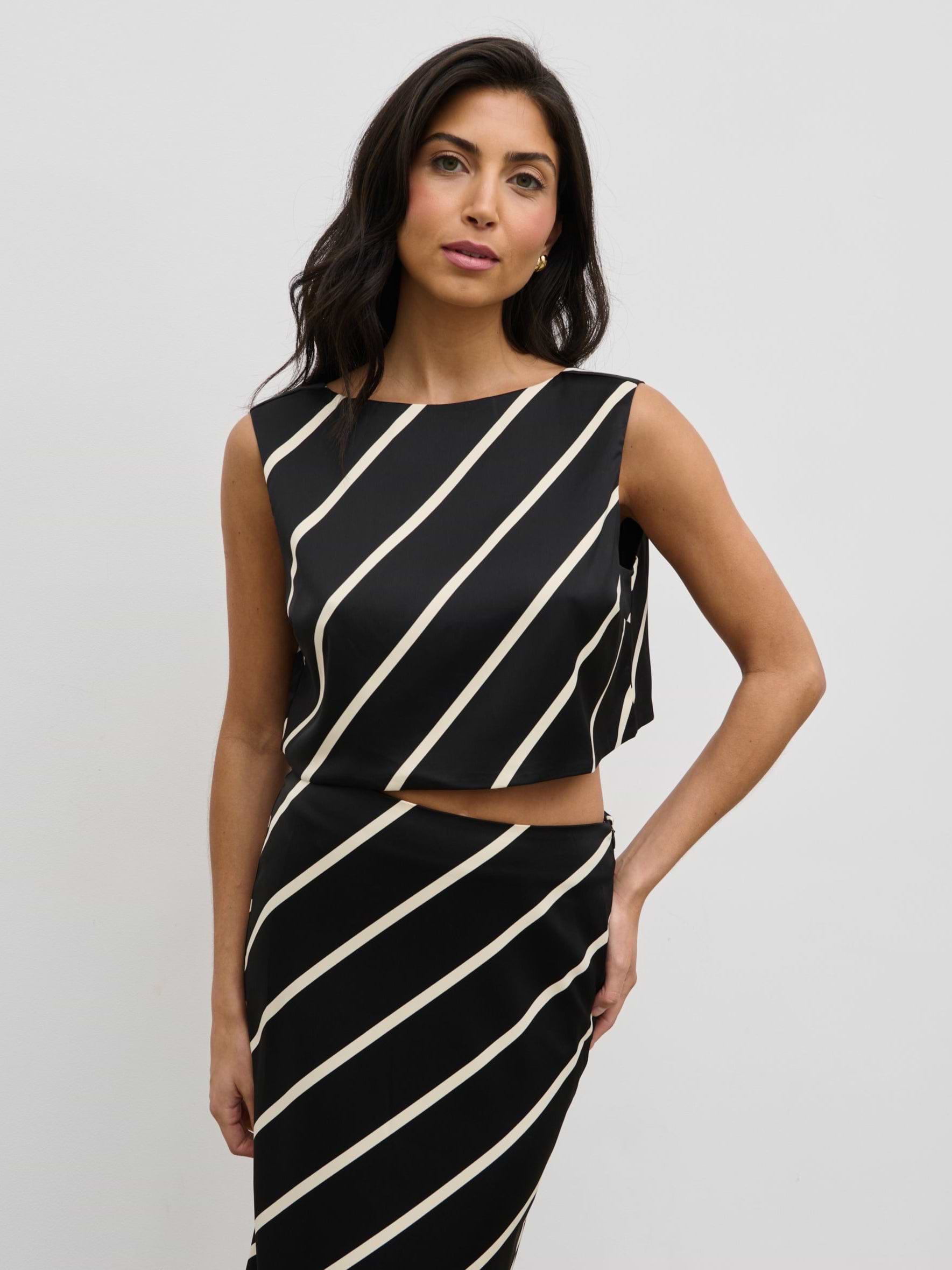 Zuri Tied Striped Top - Asymmetric Stripe