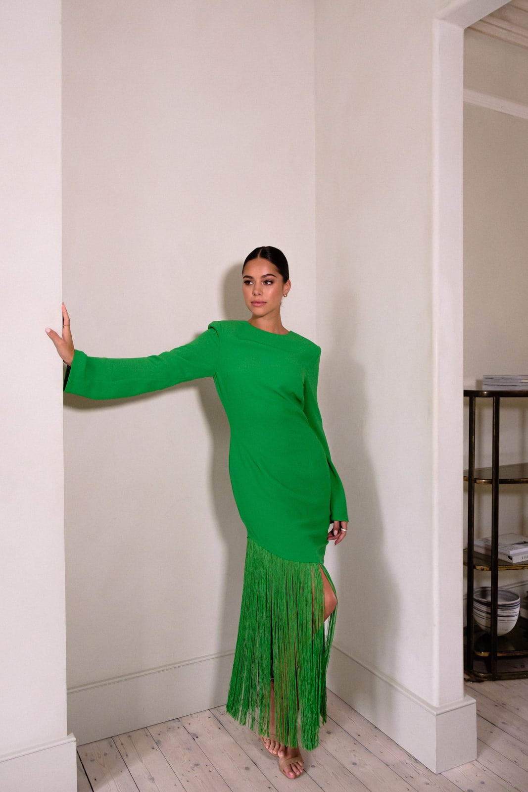 Francoise Fringed Maxi Dress - Emerald