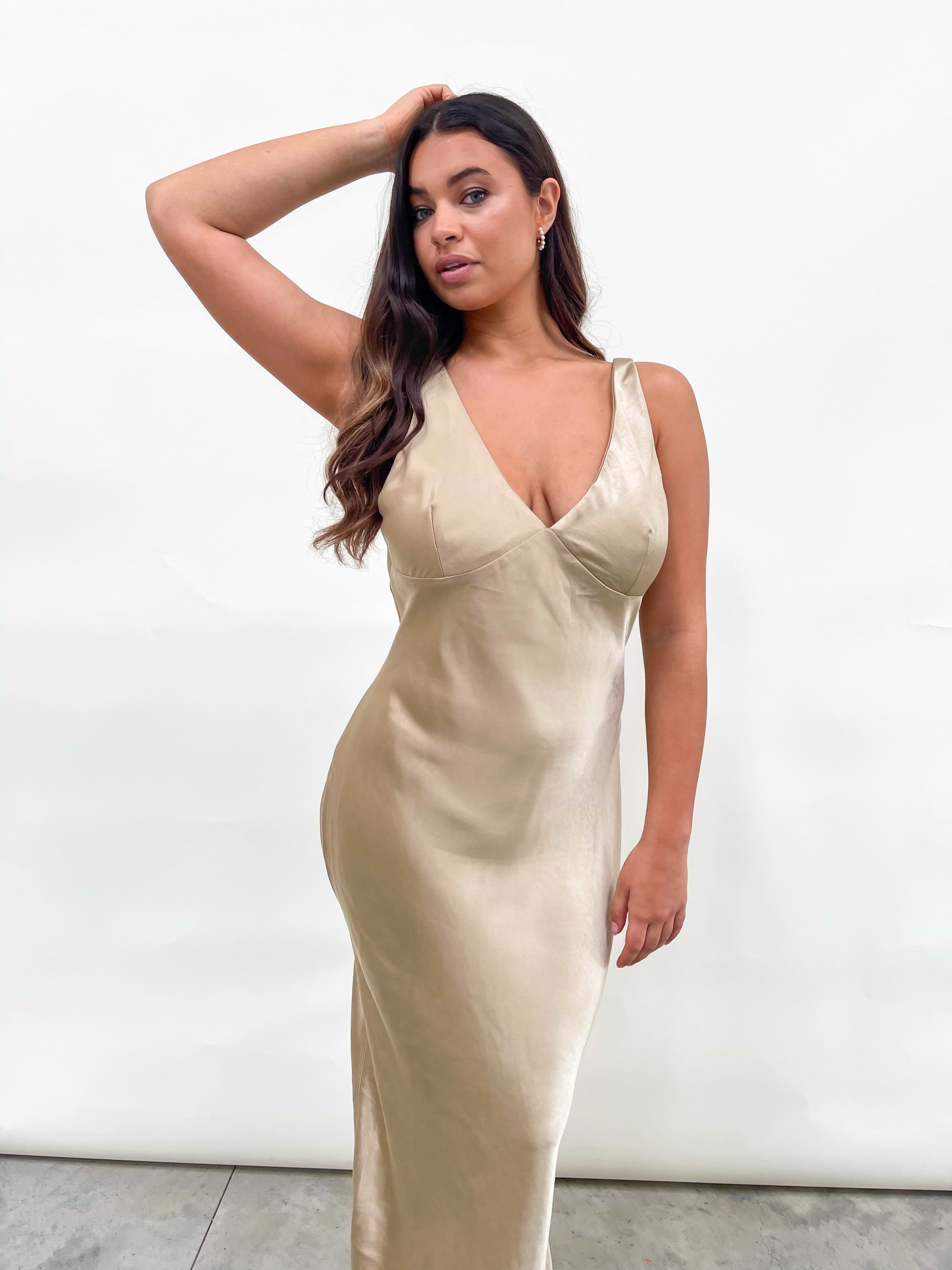 Piper Maxi Dress - Matte Bronze
