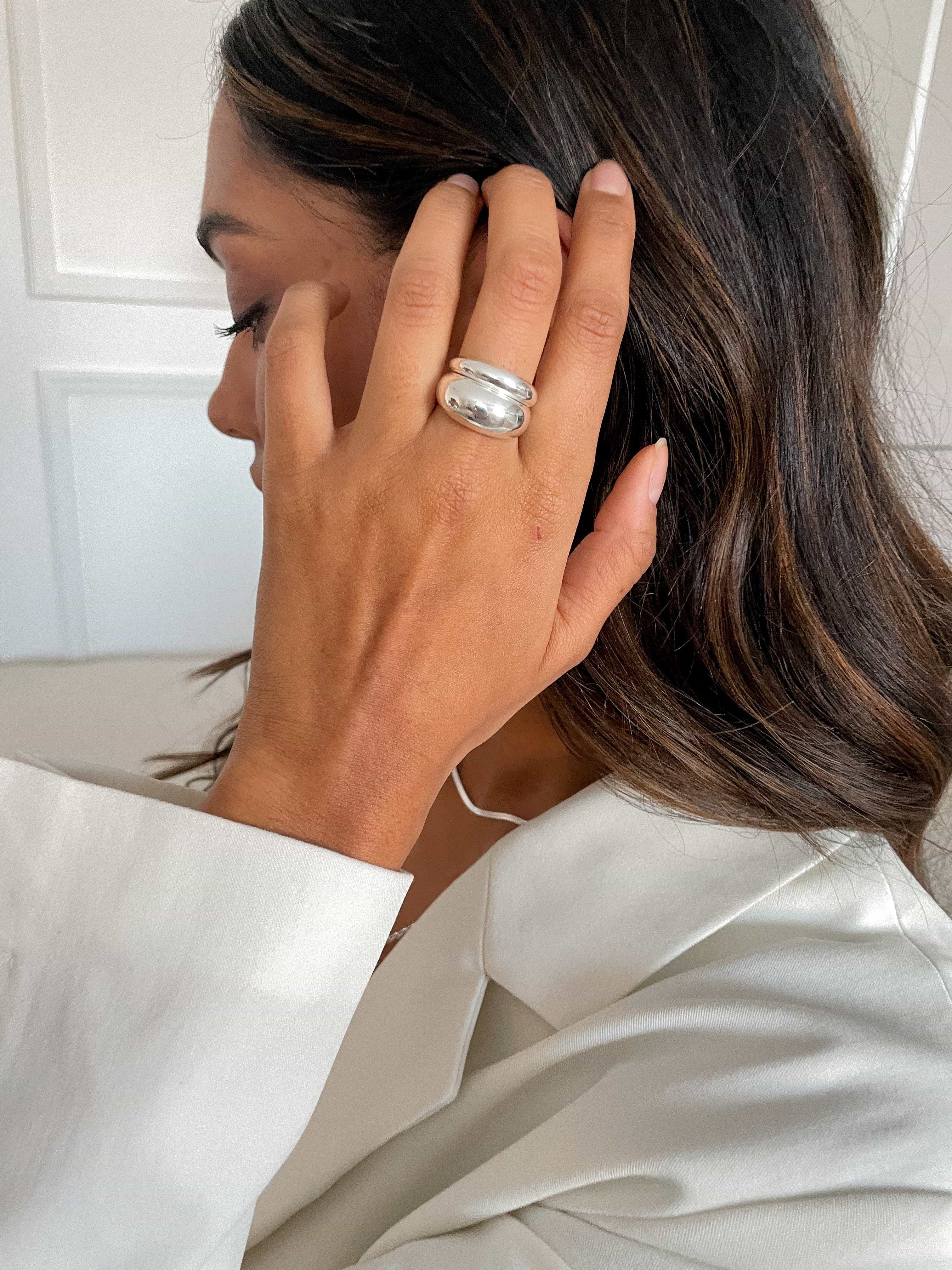 Renne Thick Band Ring - Recycled Silver