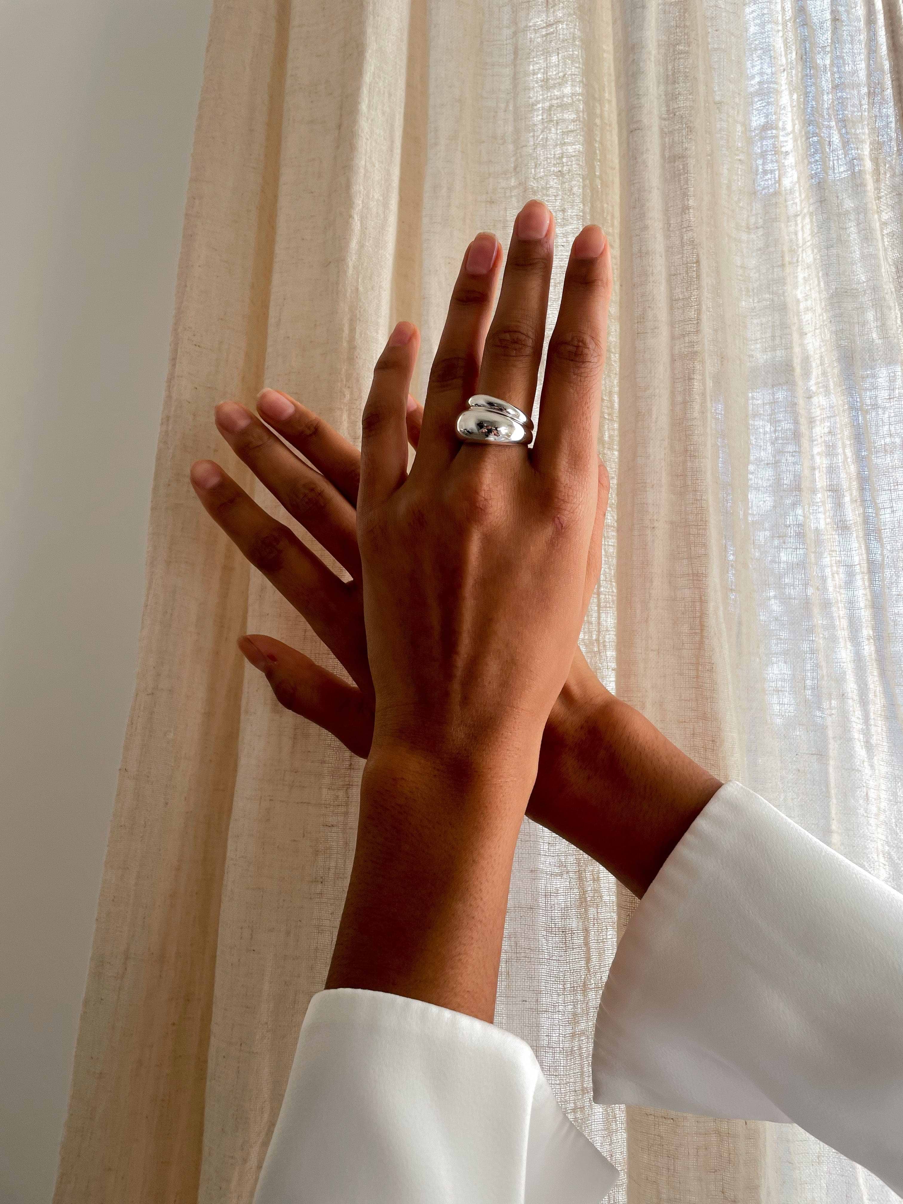 Renne Thick Band Ring - Recycled Silver