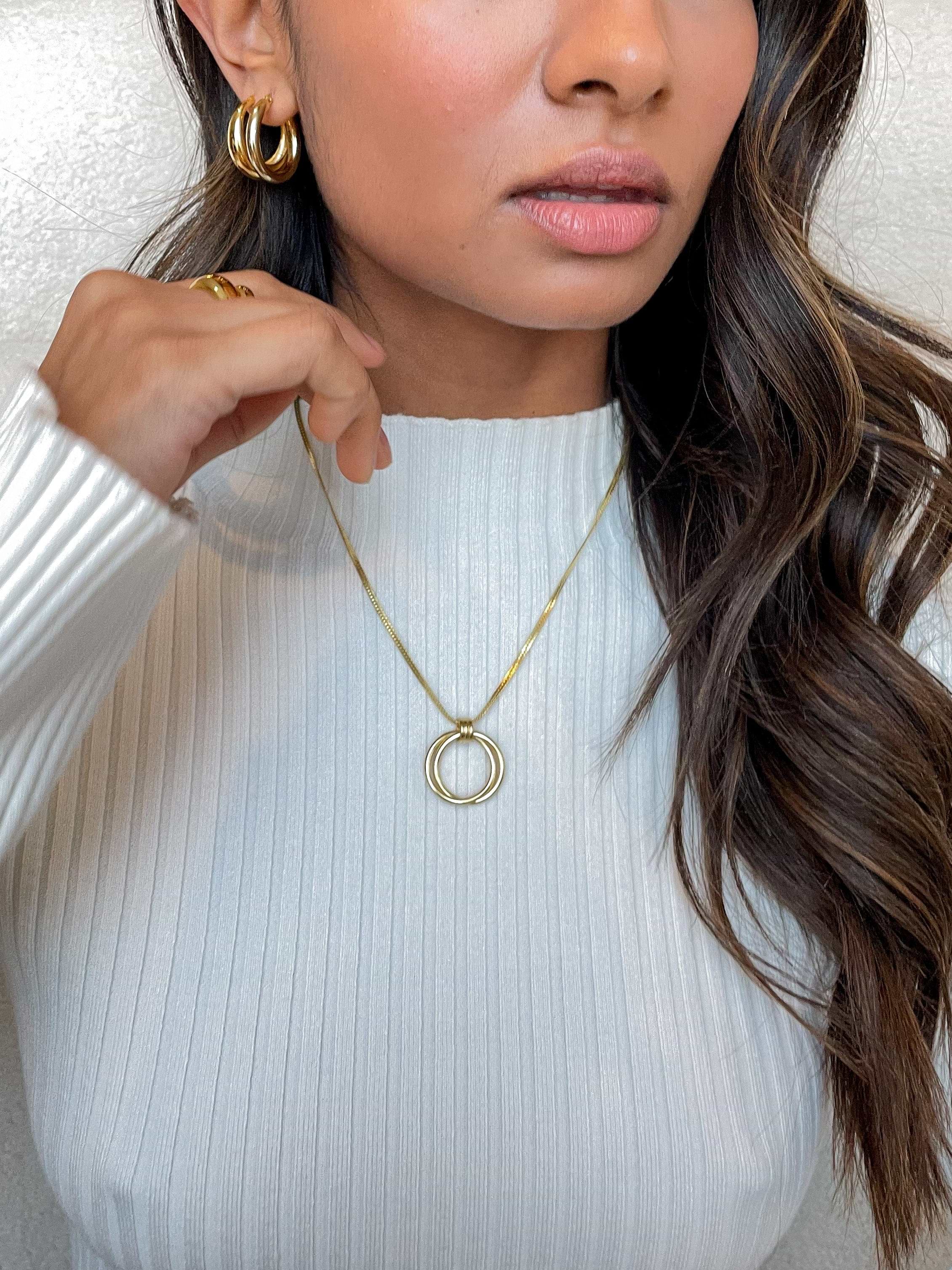 Emery Chain Necklace - Recycled Silver Gold Plated