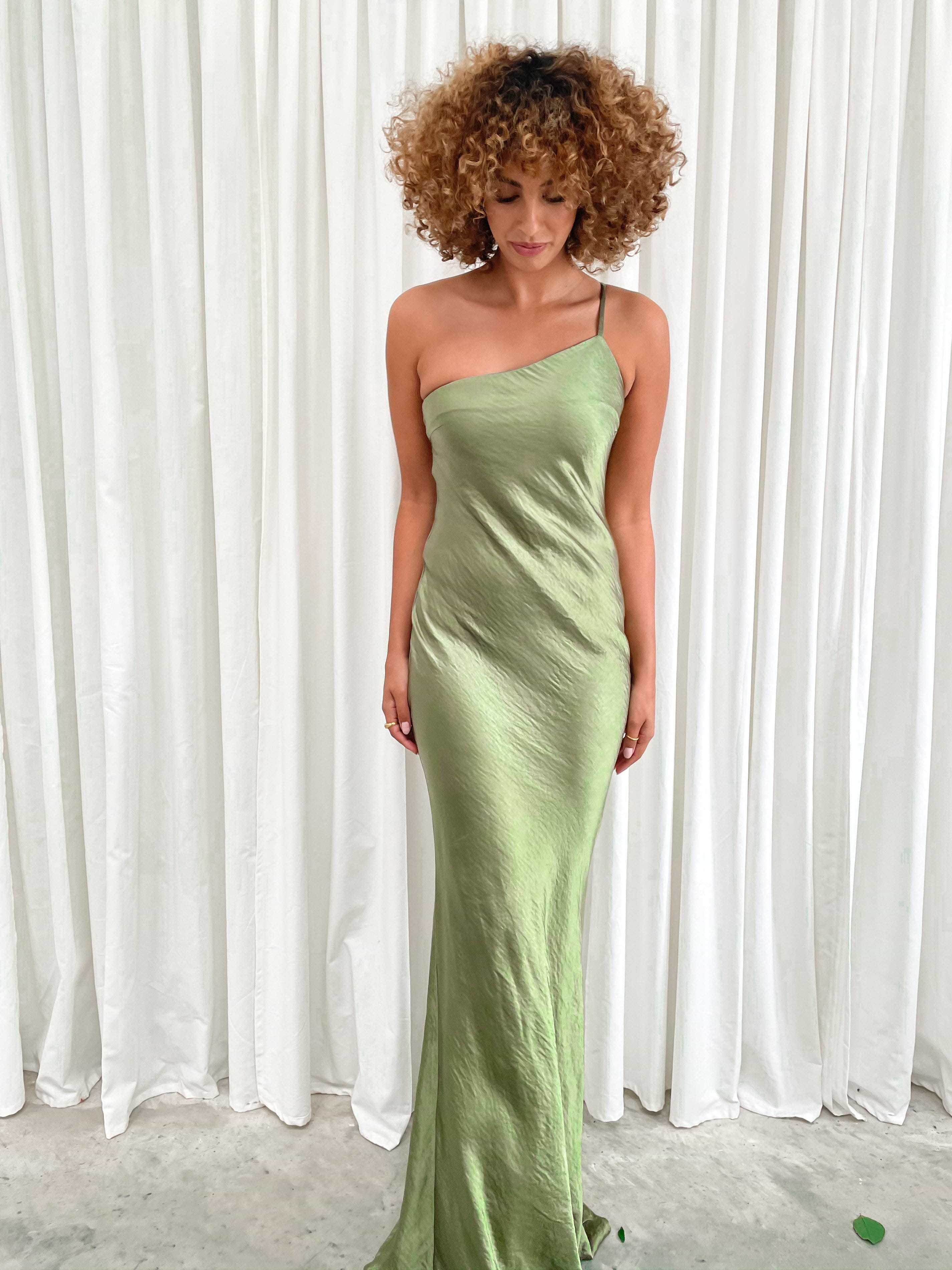 Amelia Maxi Dress - Matte Olive Green