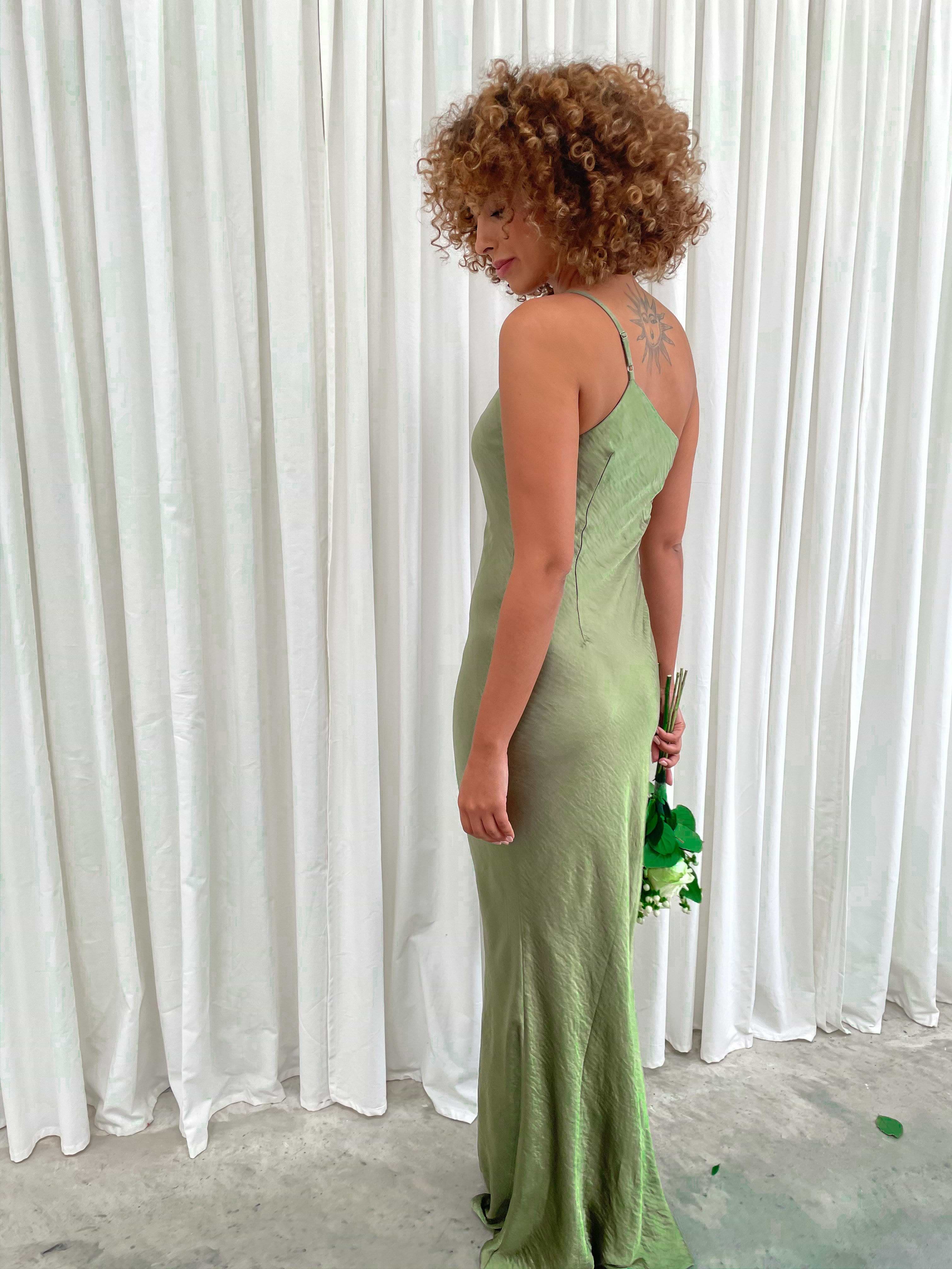 Amelia Maxi Dress - Matte Olive Green