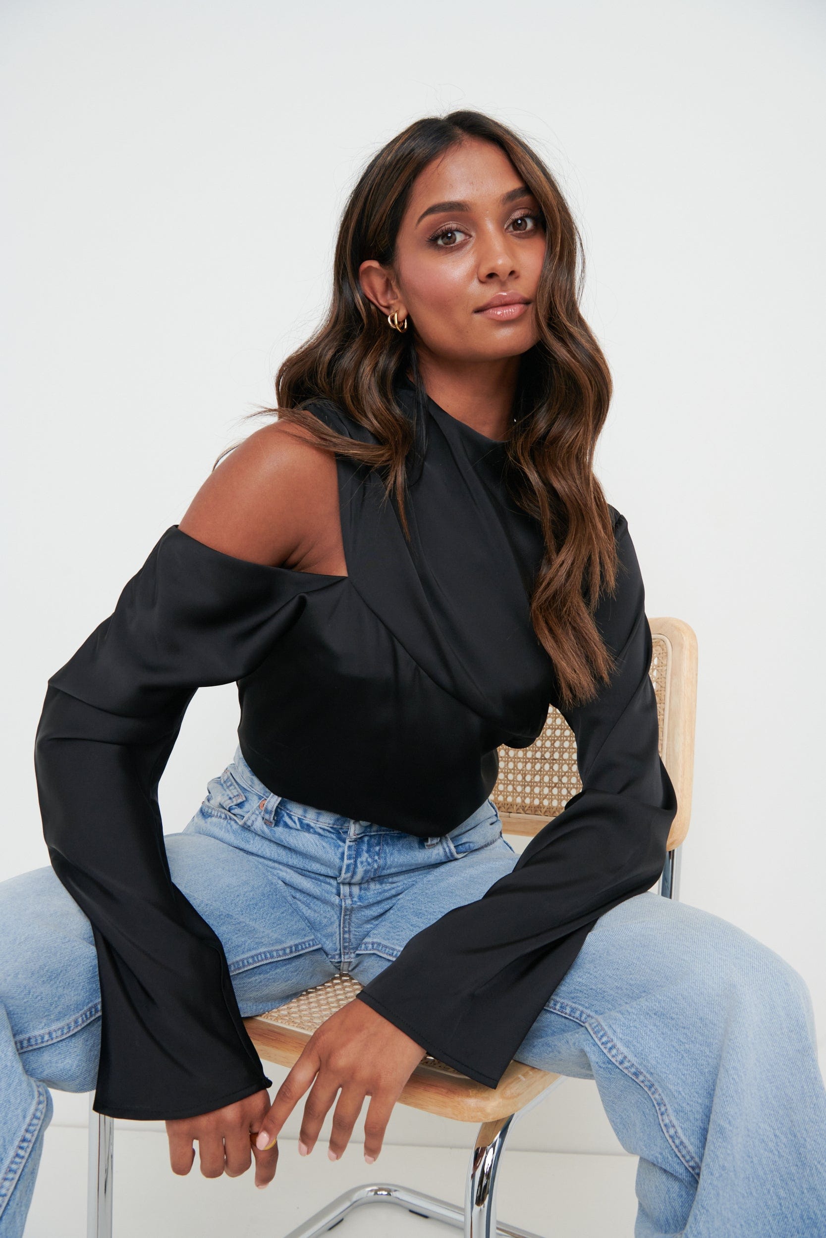 Jett Asymmetric Blouse - Black