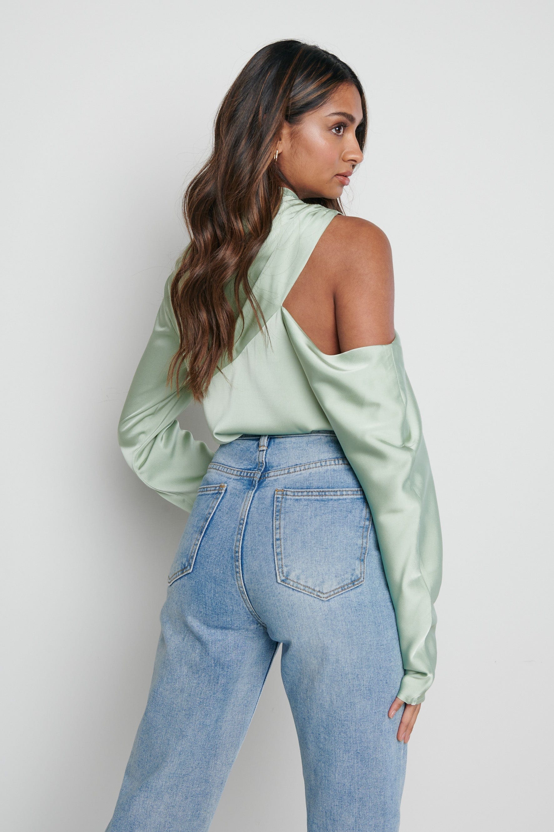 Jett Asymmetric Blouse - Mint