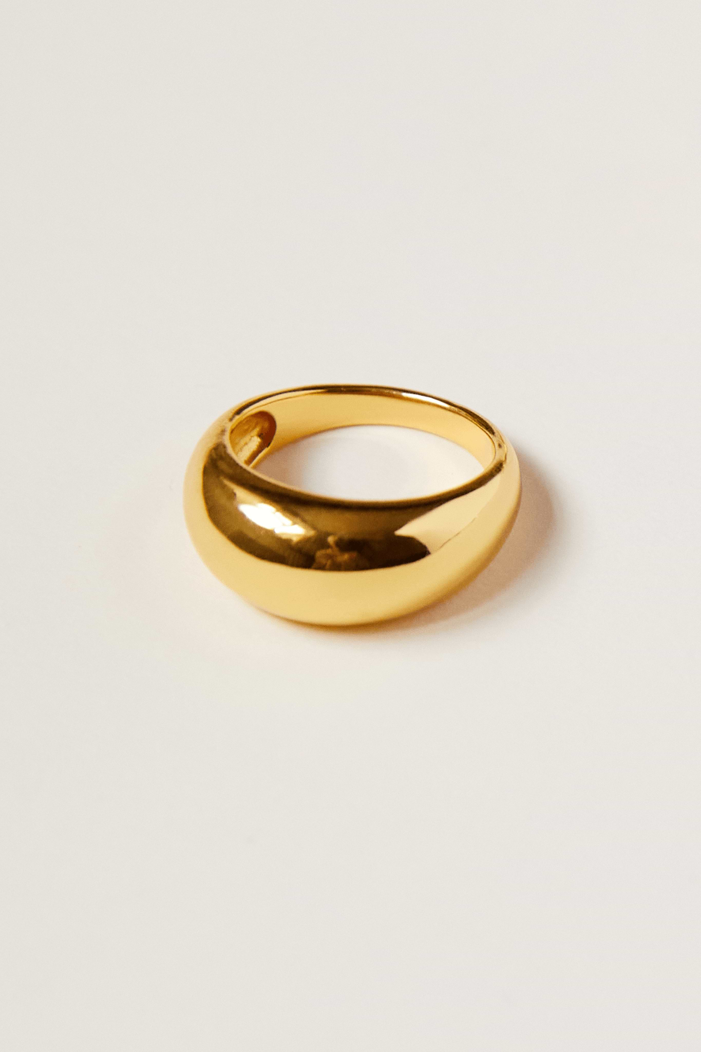 Renne Thick Band Ring - Recycled Silver Gold Plated