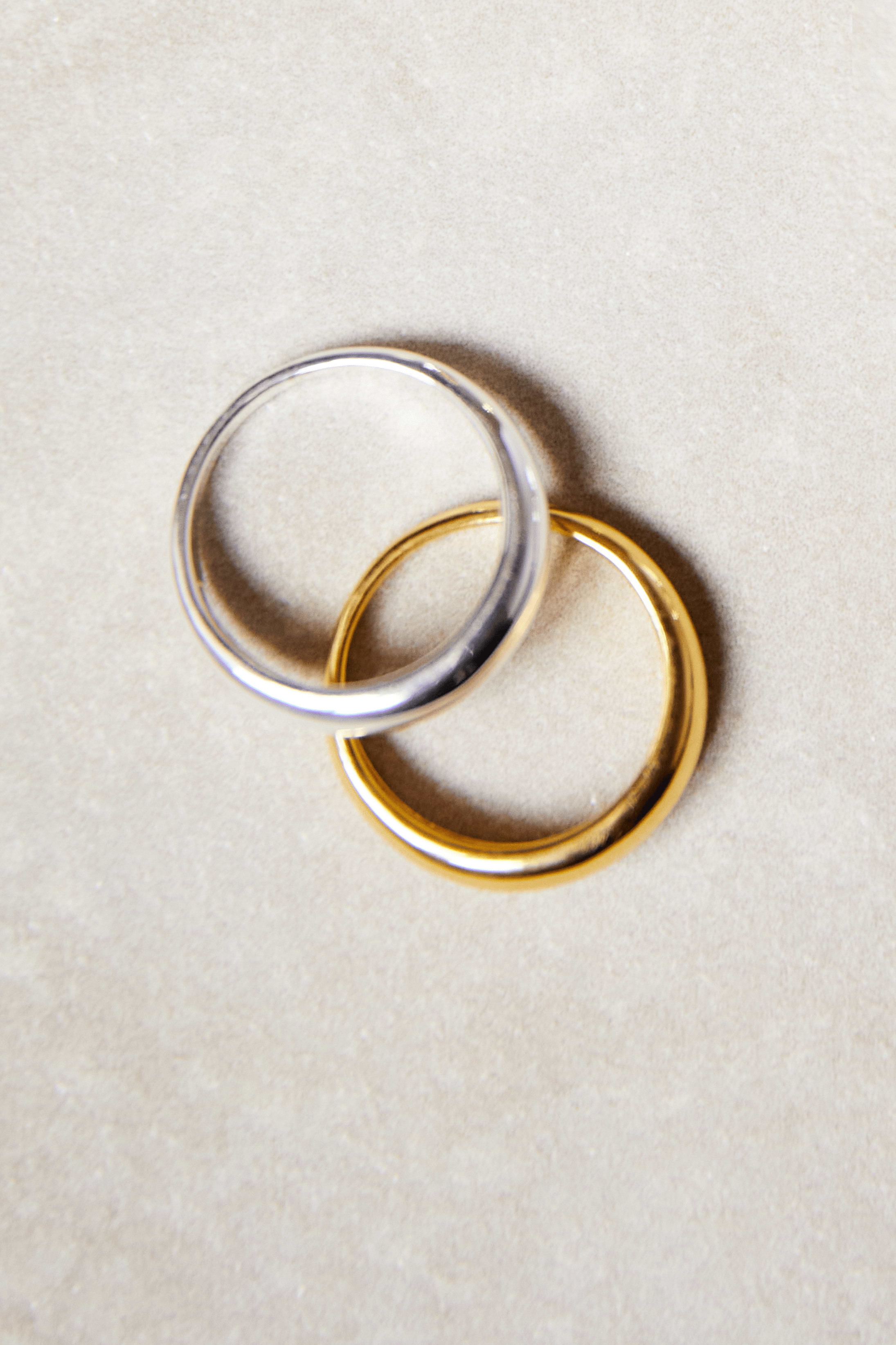 Renetta Thin Band Ring - Recycled Silver Gold Plated