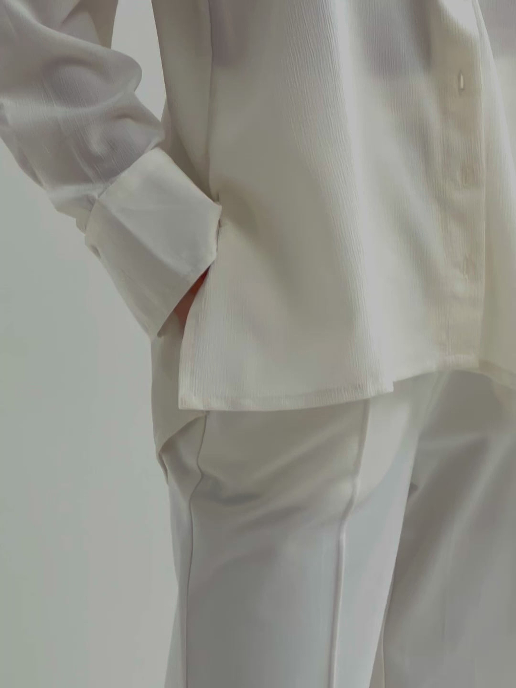 Lygia Is 5'9" & Wears Size UK S|Drew Crinkle Shirt - White