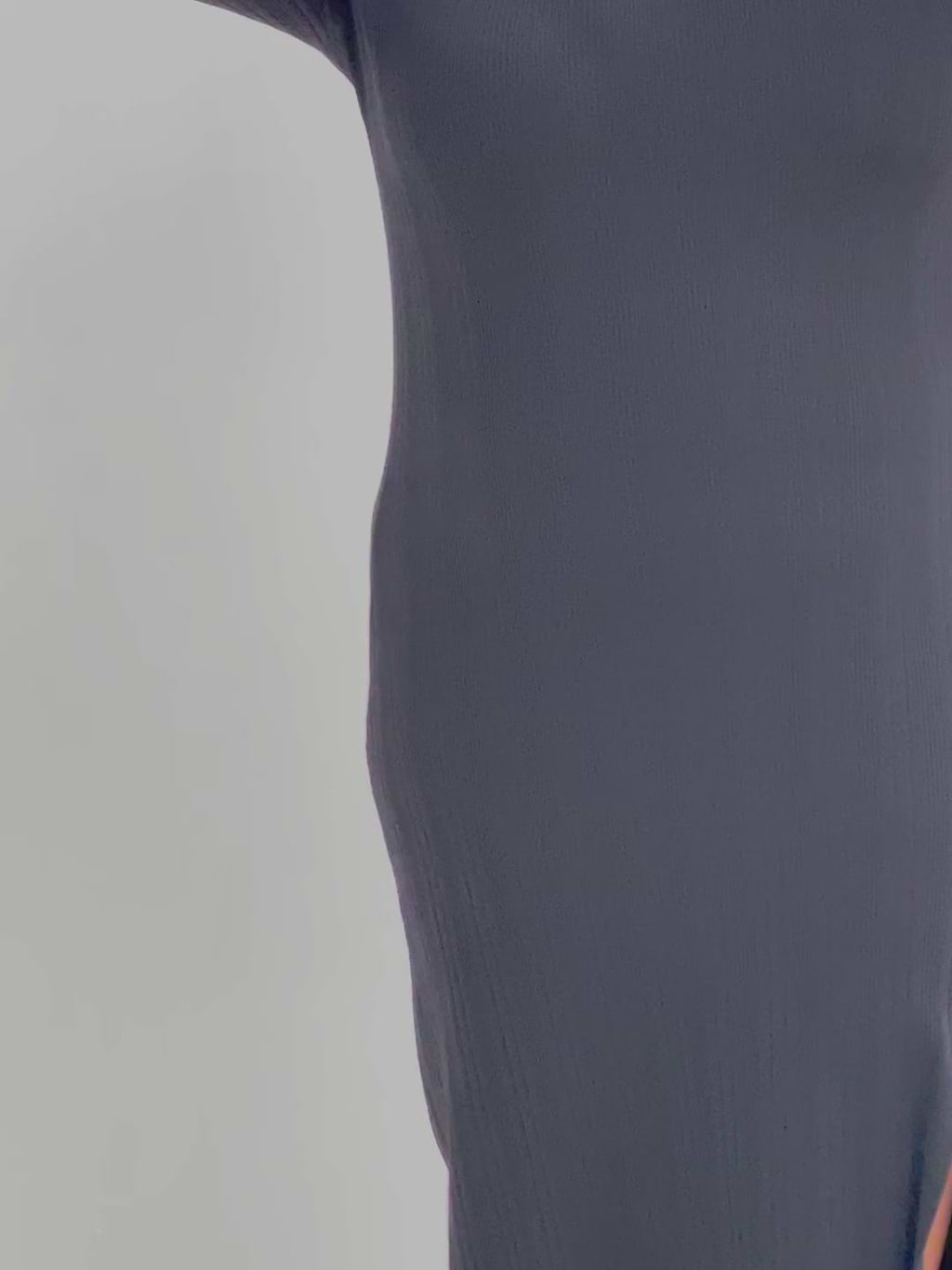 Sachi Is 5’7” & Wears Size UK S|Emmie Cut Out Knit Midaxi Dress - Black