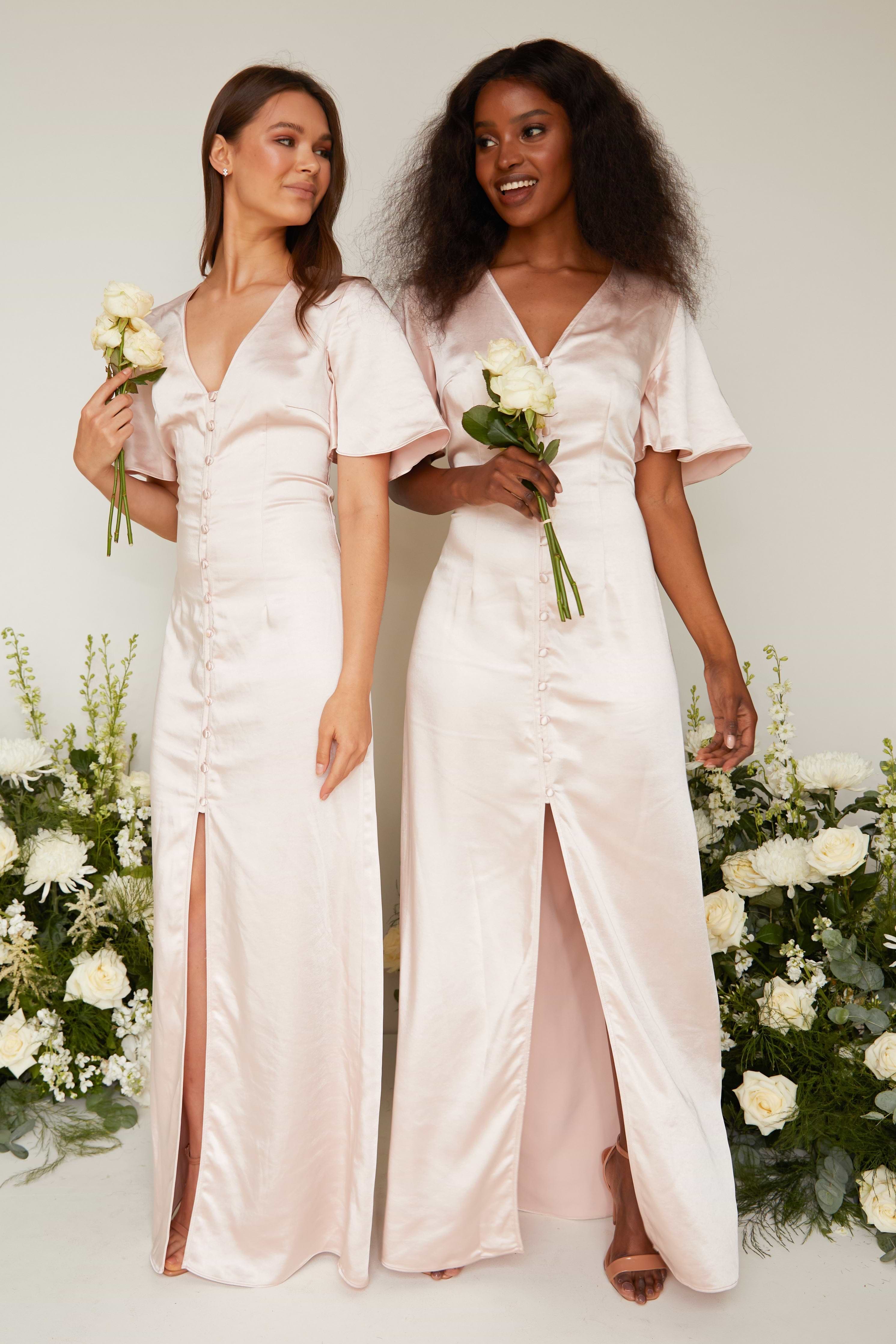 Naya Maxi Bridesmaid Dress - Matte Blush