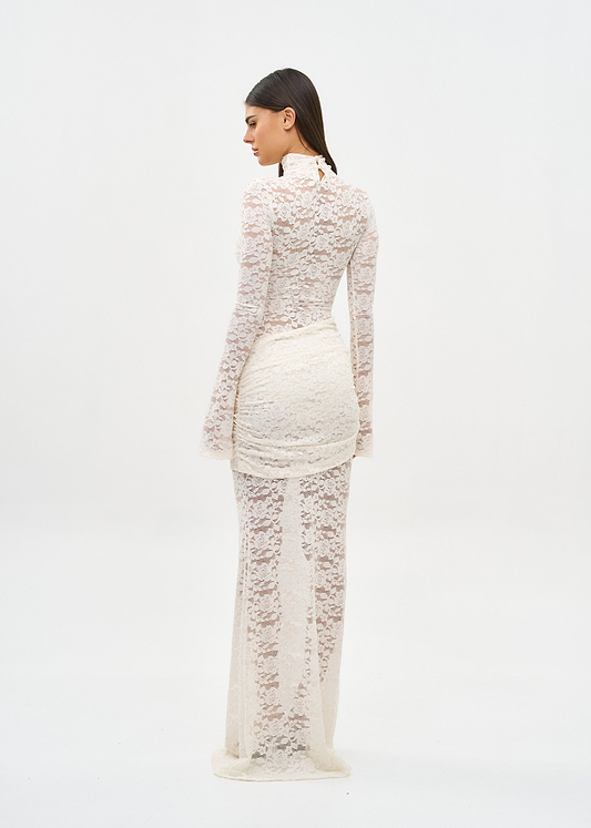 FRANCISCA CREAM LACE - MAXI DRESS