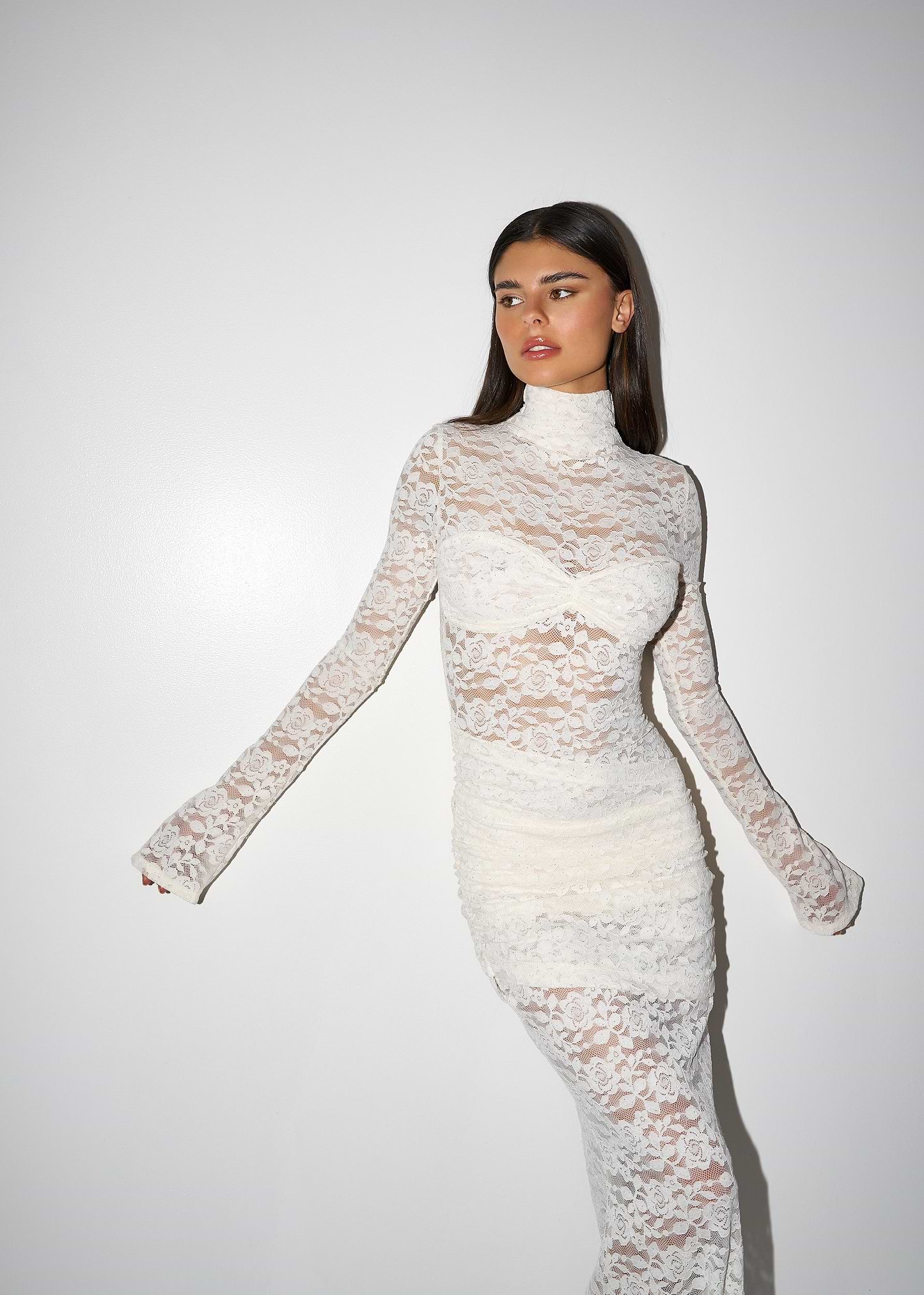 FRANCISCA CREAM LACE - MAXI DRESS