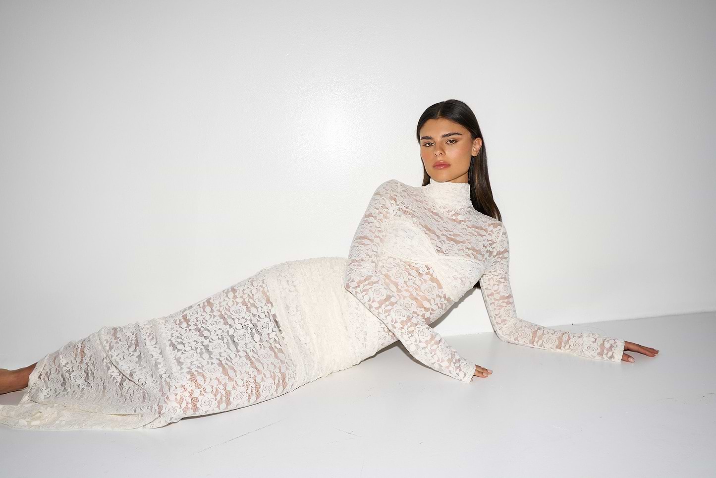 FRANCISCA CREAM LACE - MAXI DRESS
