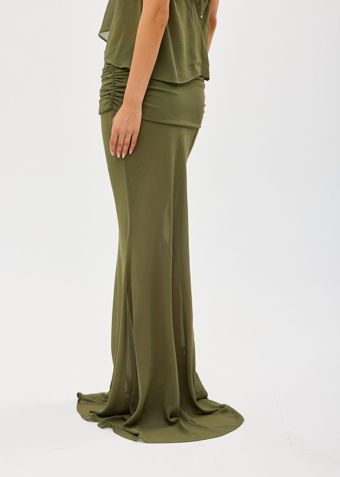 ADELINA OLIVE PERIDOT - MAXI SKIRT