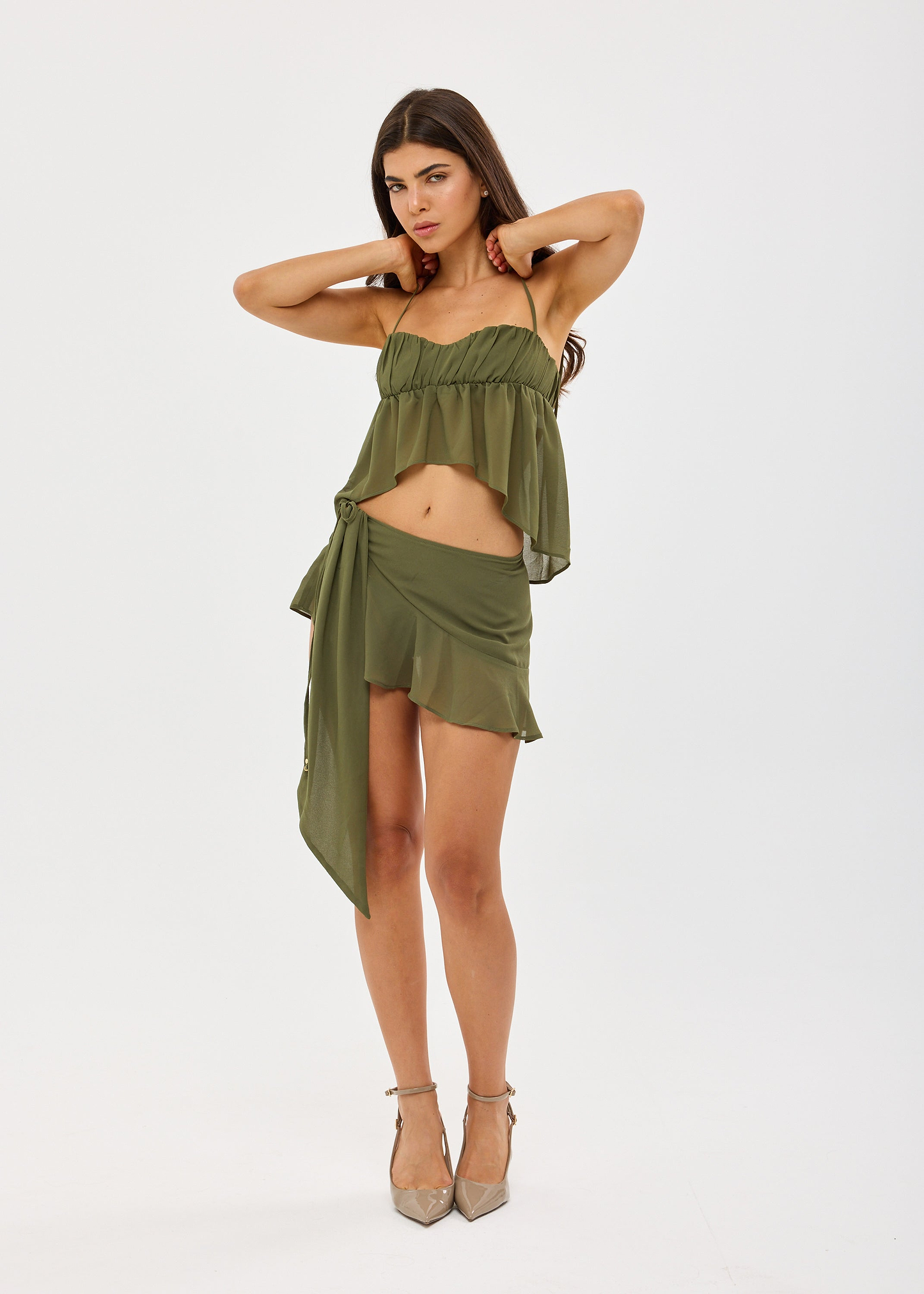 ADELINA OLIVE PERIDOT - MINI SKIRT