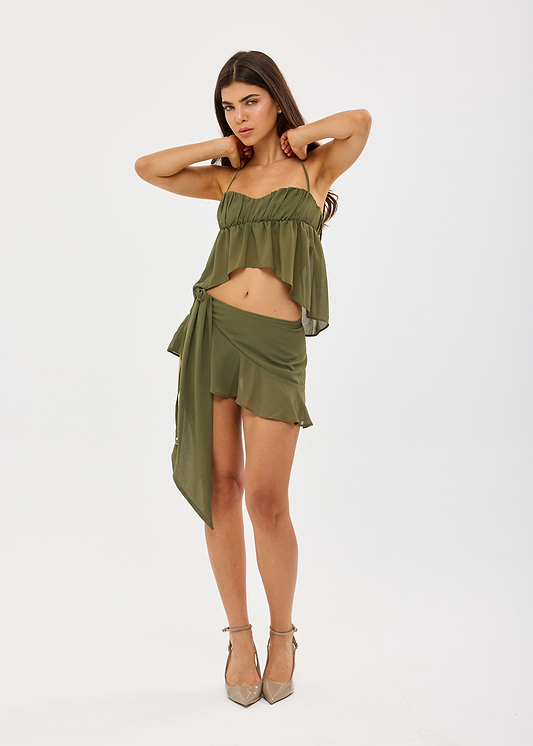 ADELINA OLIVE PERIDOT - MINI SKIRT