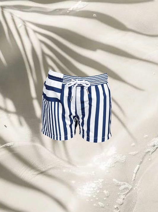 BOY SWIM SHORTS - OCEAN STRIPES