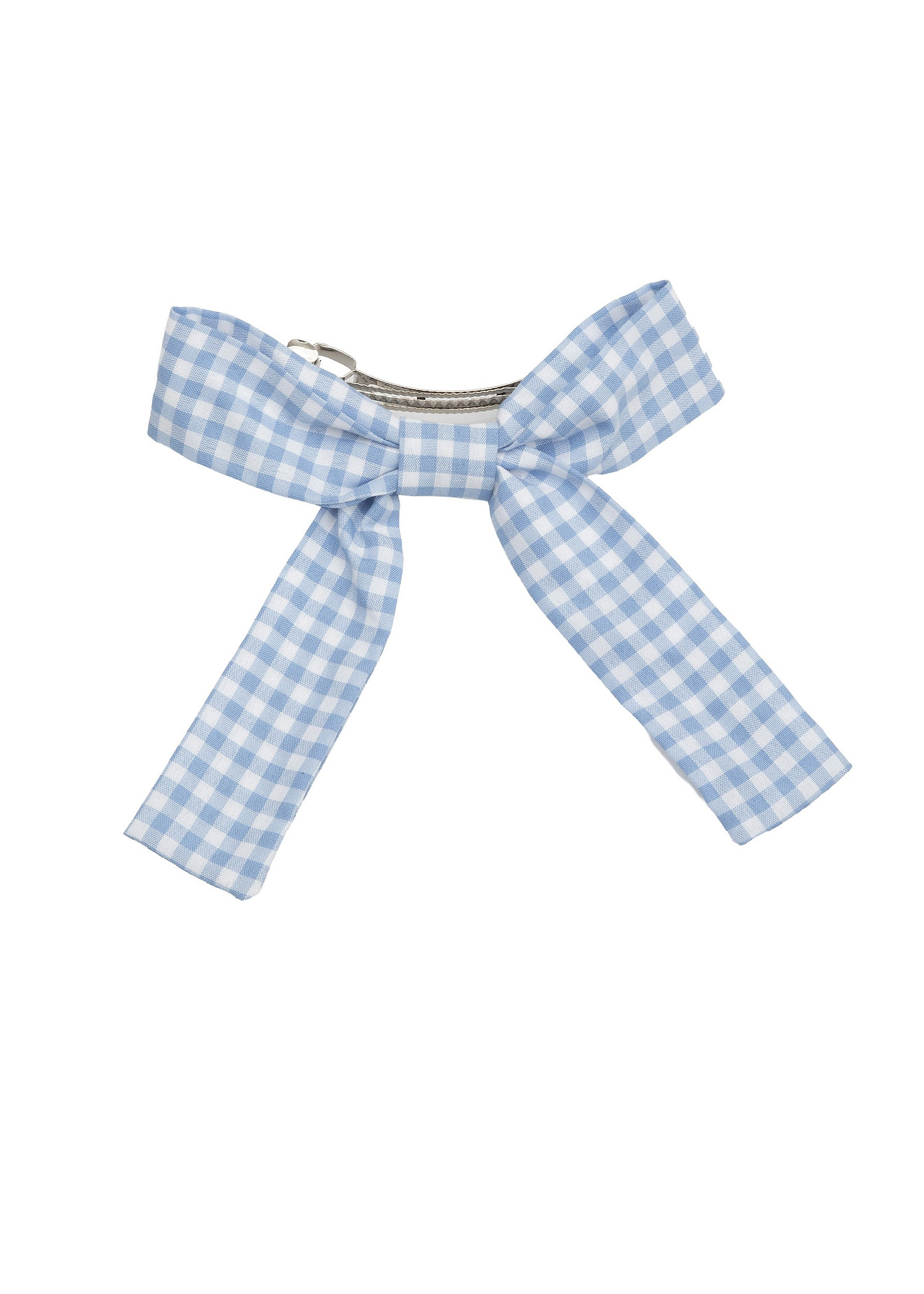 BOW LIGHT BLUE GINGHAM - HAIR CLIP
