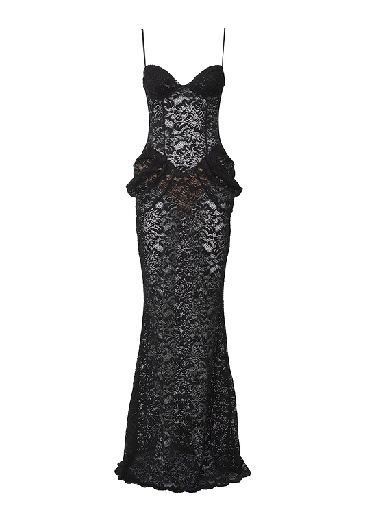 VECNA BLACK LACE - MAXI DRESS