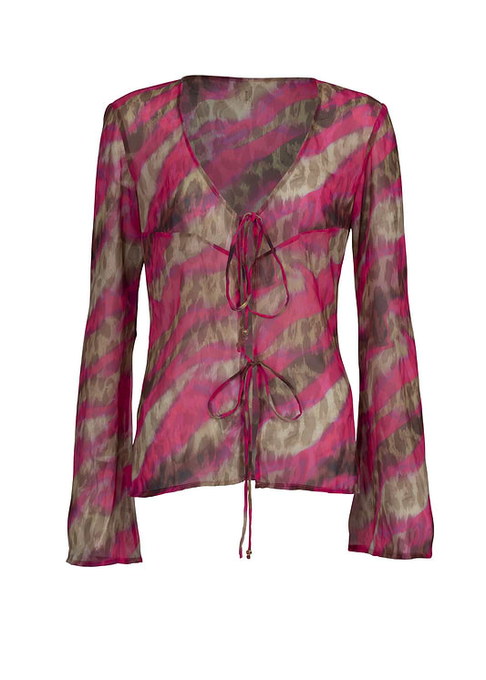 VANESSA PINK BROWN JUNGLE - COVER UP SHIRT