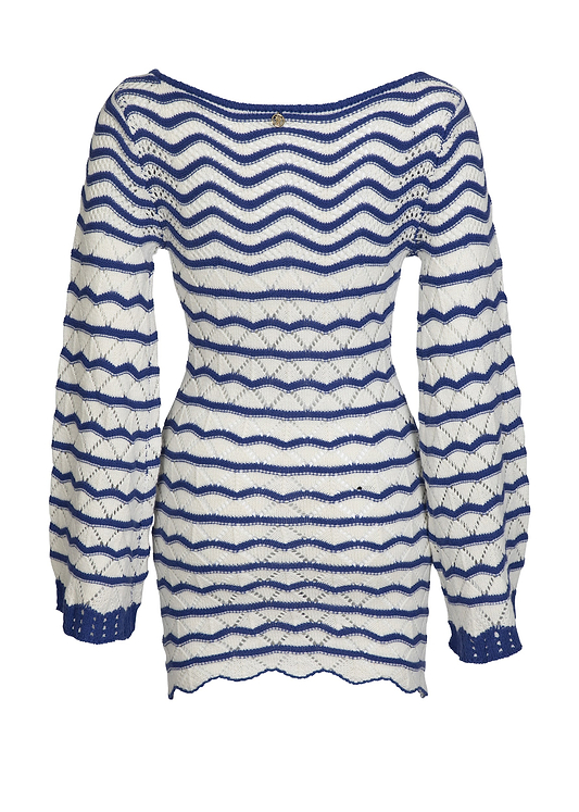 REY MINI KNITTED BLUE STRIPES - DRESS