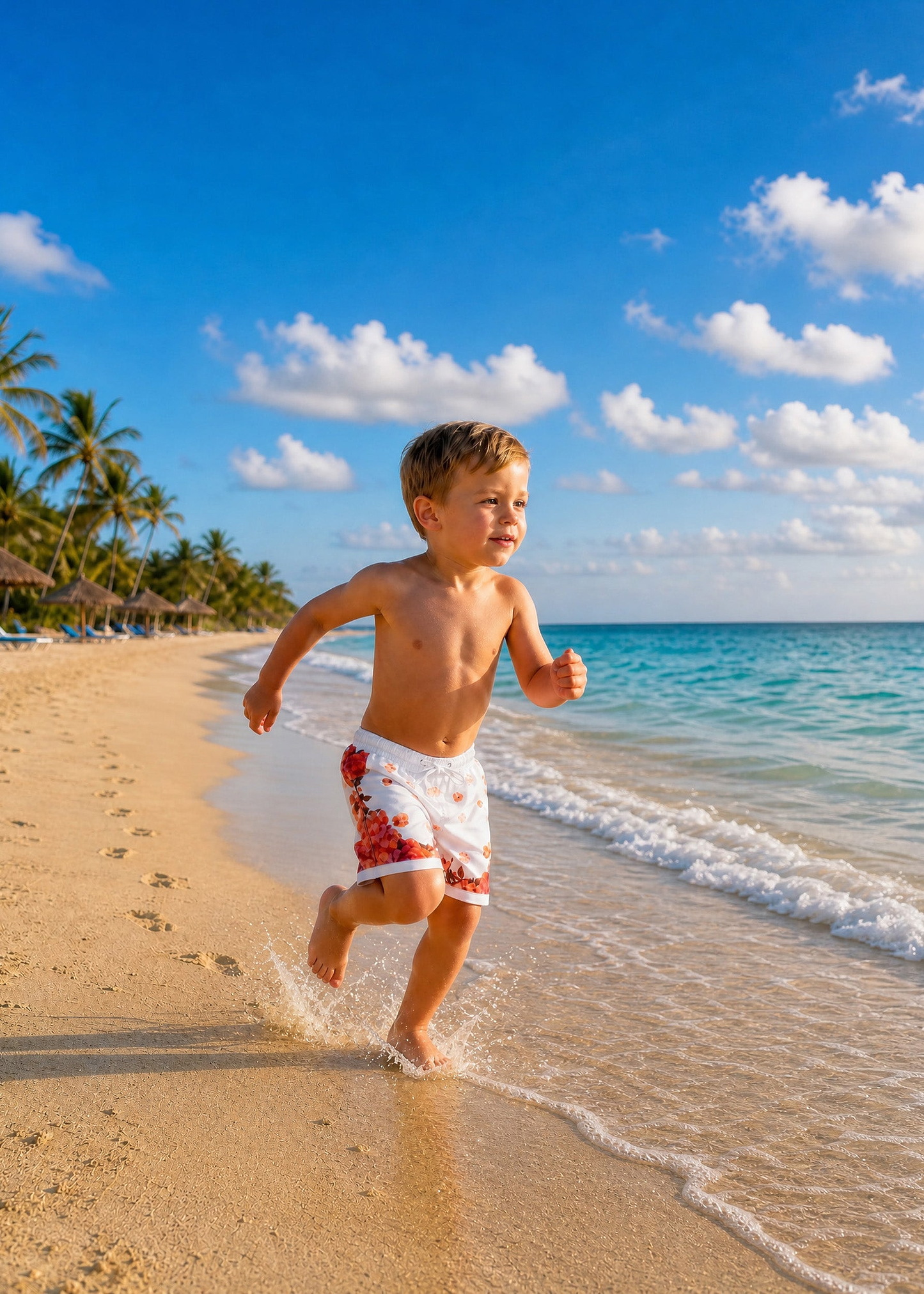 BOY ROMANTIC FLOWERS - SWIM SHORT