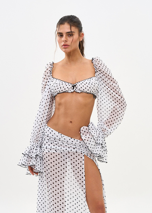 JOSIE WHITE POLKA - SHIRT