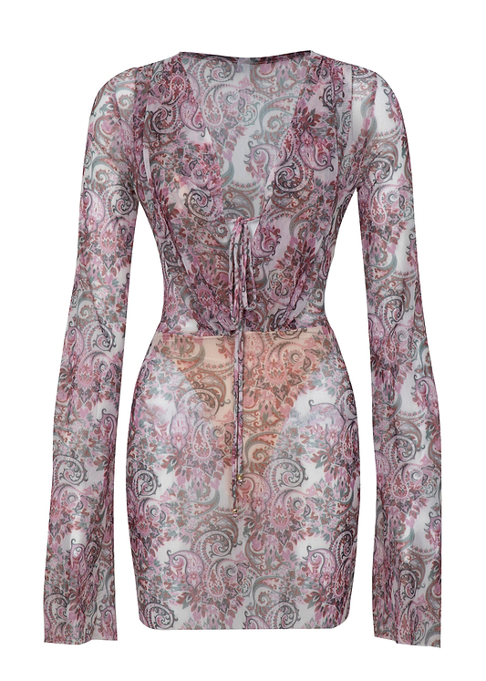 ROSALIE ROCKROSE PAISLEY - MINI DRESS