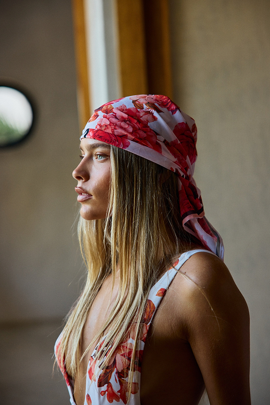 HEAD SCARF - ROMANTIC FLOWERS