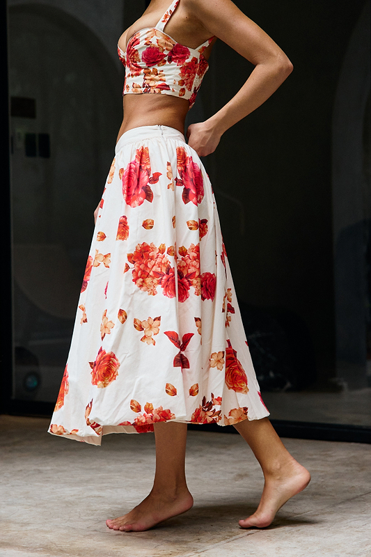 SOLANA ROMANTIC FLOWERS - SKIRT
