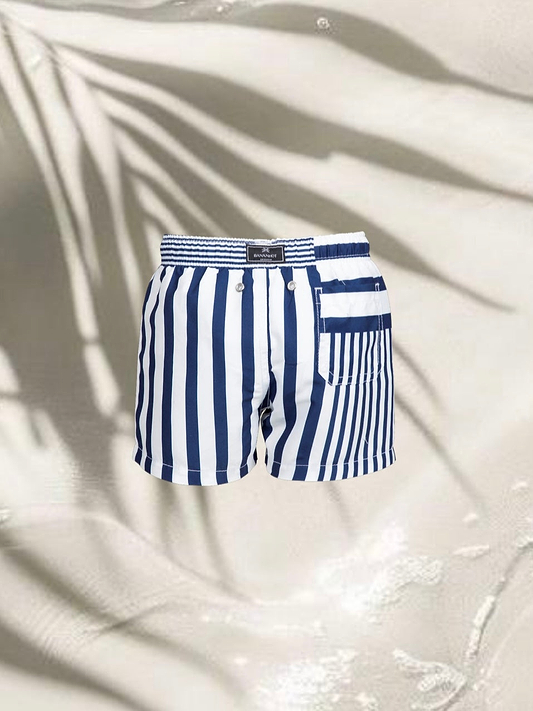 BOY SWIM SHORTS - OCEAN STRIPES