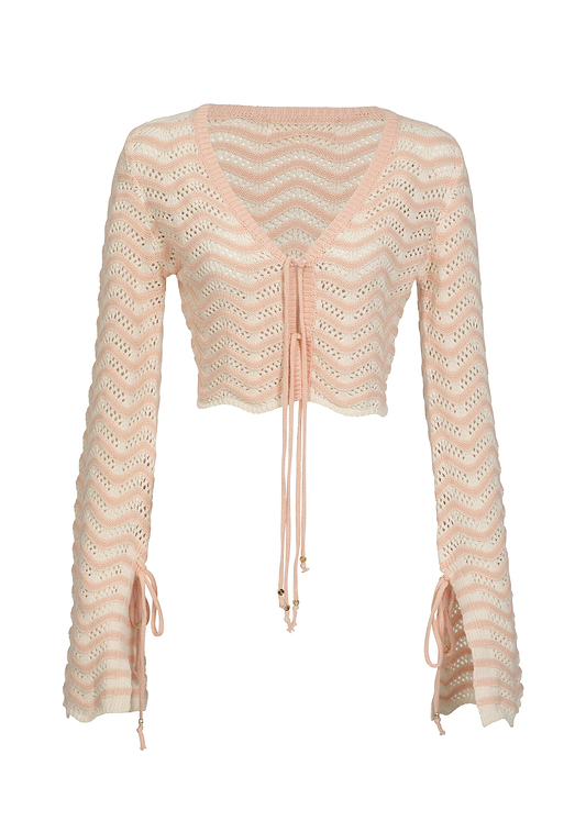 MIANA KNITTED PINK STRIPES - SHIRT