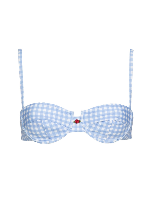 ESME LIGHT BLUE GINGHAM - TOP