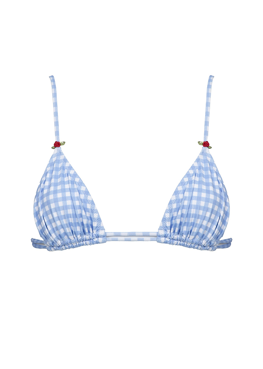 KYMA LIGHT BLUE GINGHAM - TOP